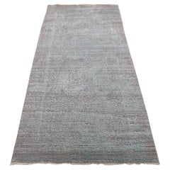 4
x9
9" Vert, Broken Persian Design, laine/soie noué à la main, large tapis de course