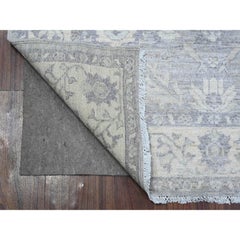 4'x9'9" Misty Gray Fine Peshawar Ziegler Mahal Design Wide Runner Oriental Rug