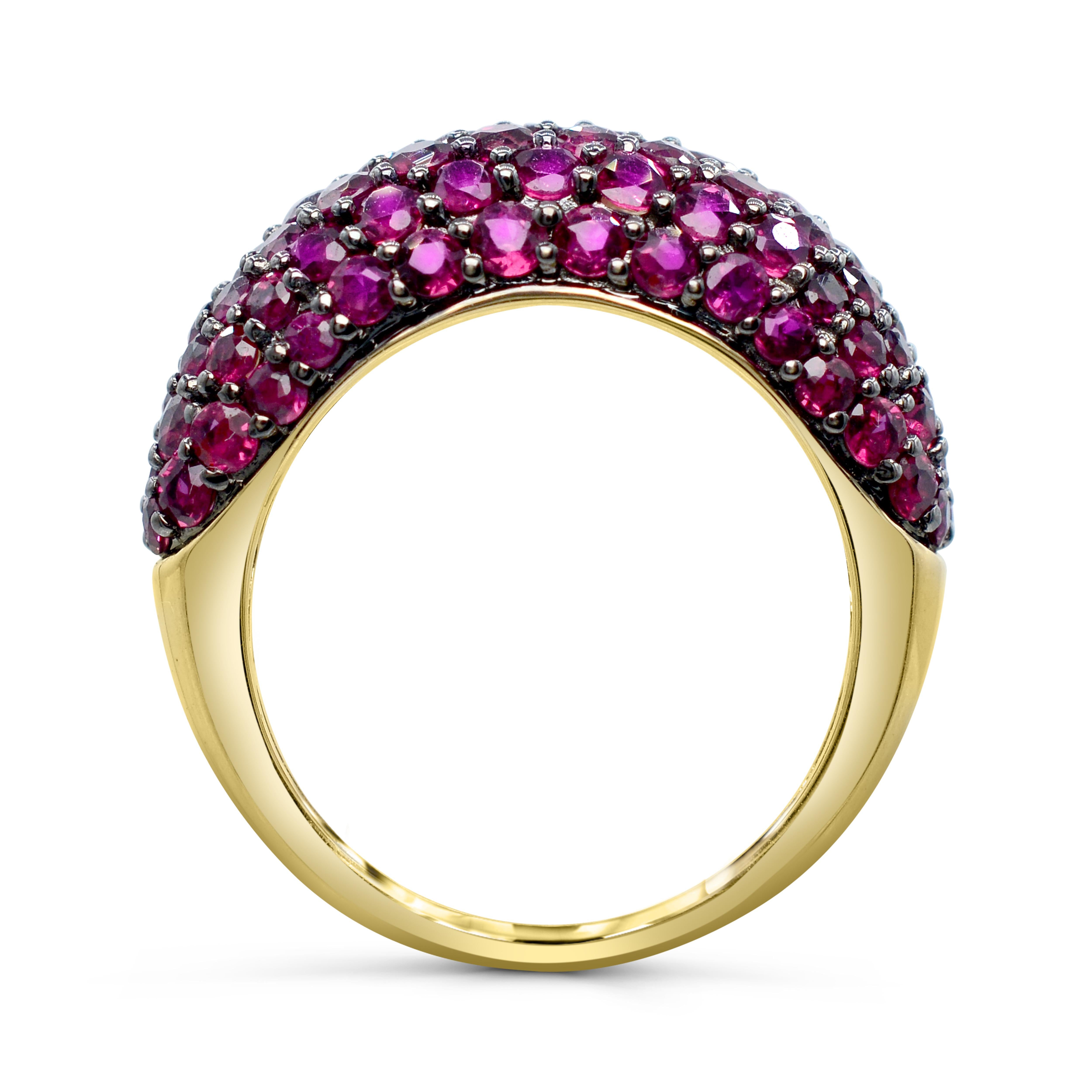 Contemporary 5-1/3ct. Thai Ruby Dome Ring in 14K Yellow Gold  For Sale