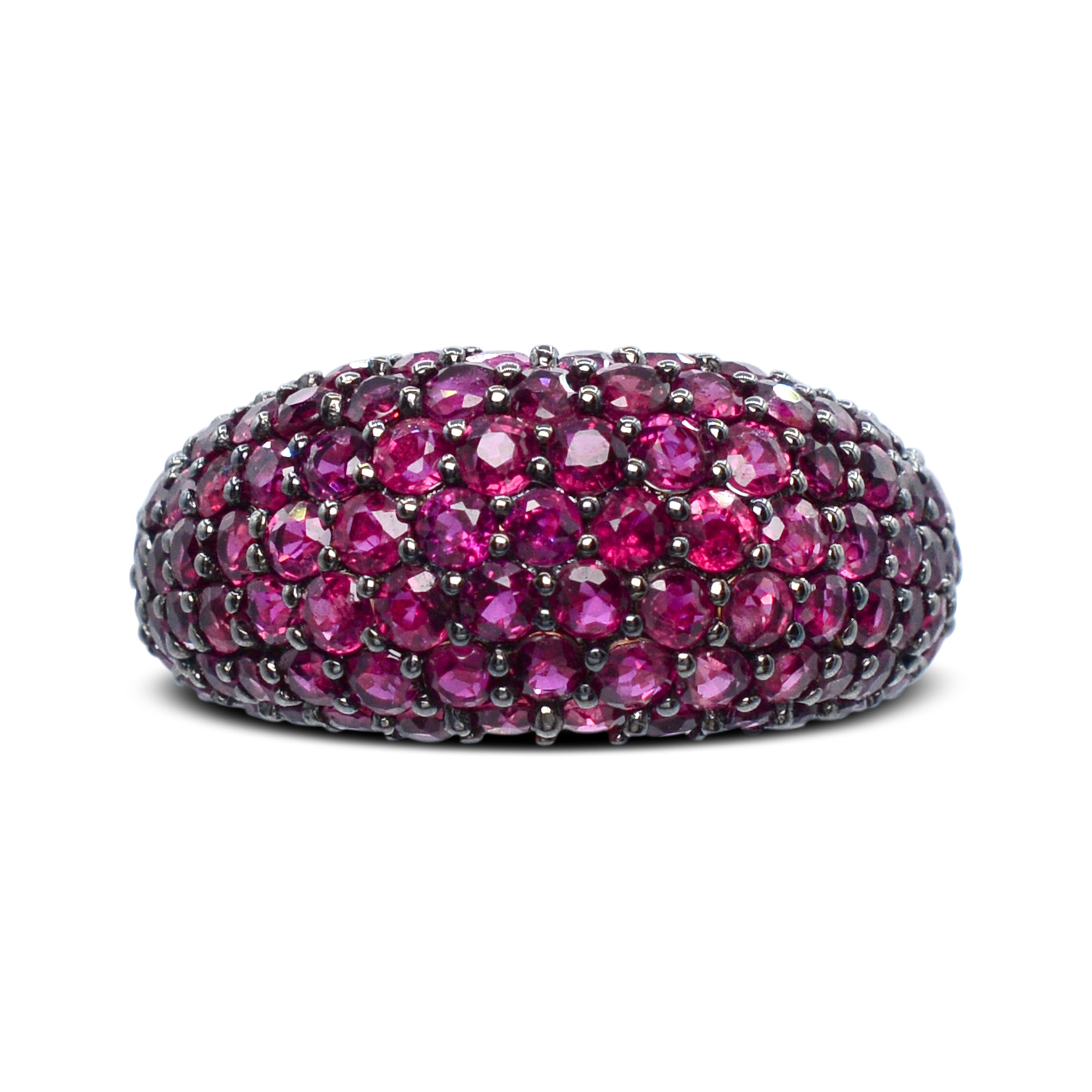Round Cut 5-1/3ct. Thai Ruby Dome Ring in 14K Yellow Gold  For Sale
