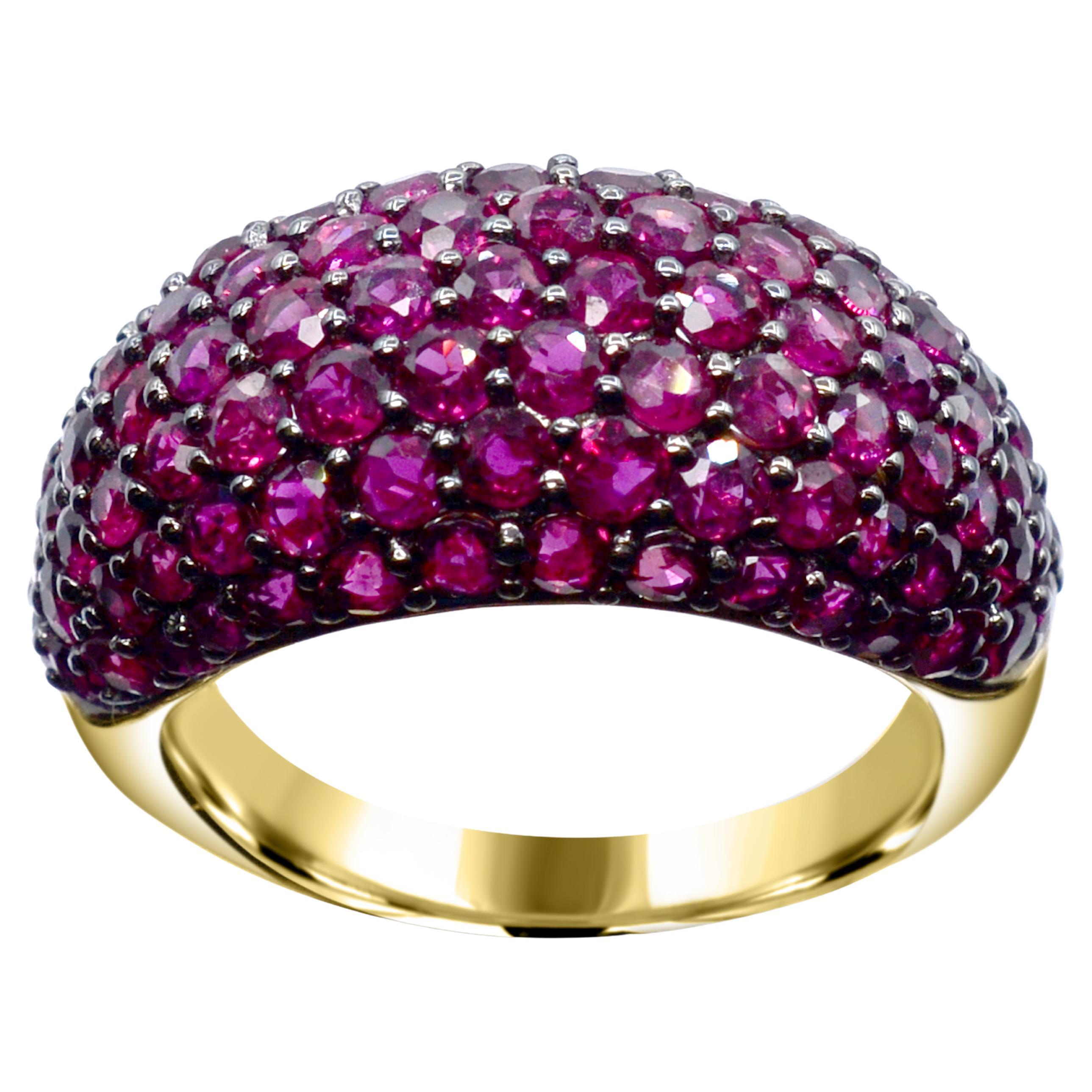 5-1/3ct. Thai Ruby Dome Ring in 14K Yellow Gold  For Sale
