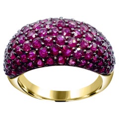 5-1/3ct. Thai Ruby Dome Ring in 14K Yellow Gold 