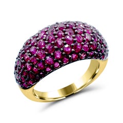 5-1/3ct. Thai Ruby Dome Ring in 14K Yellow Gold - Size 6