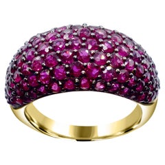 5-1/3ct. Thai Ruby Dome Ring in 14K Yellow Gold - Size 6