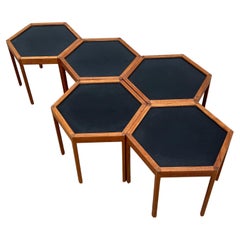 Tables d'appoint hexagonales empilables Hans C. Andersen '5' des années 1960