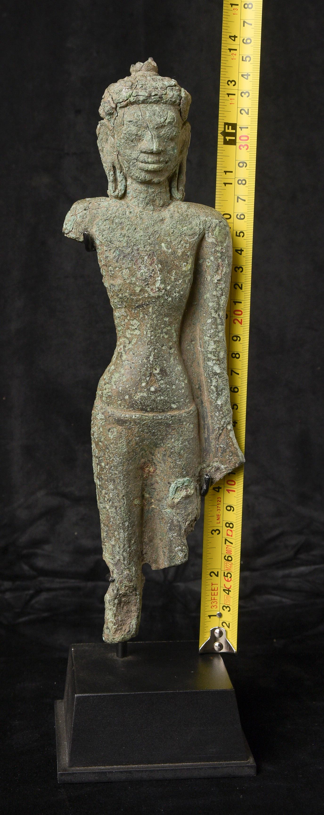 5-7thC Thai Mon Buddha-der frühesten S.E.Asian Bronze Buddha-Typen-Sehr groß (Thailändisch) im Angebot