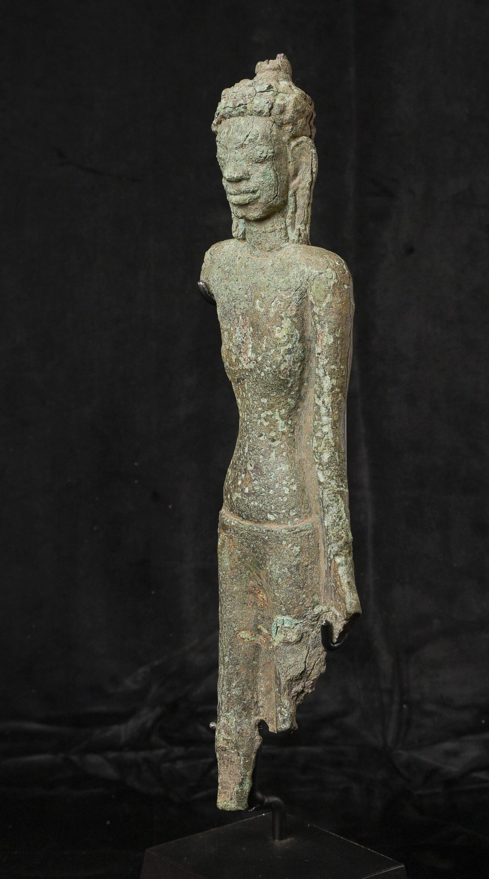 5-7thC Thai Mon Buddha-der frühesten S.E.Asian Bronze Buddha-Typen-Sehr groß (Gegossen) im Angebot