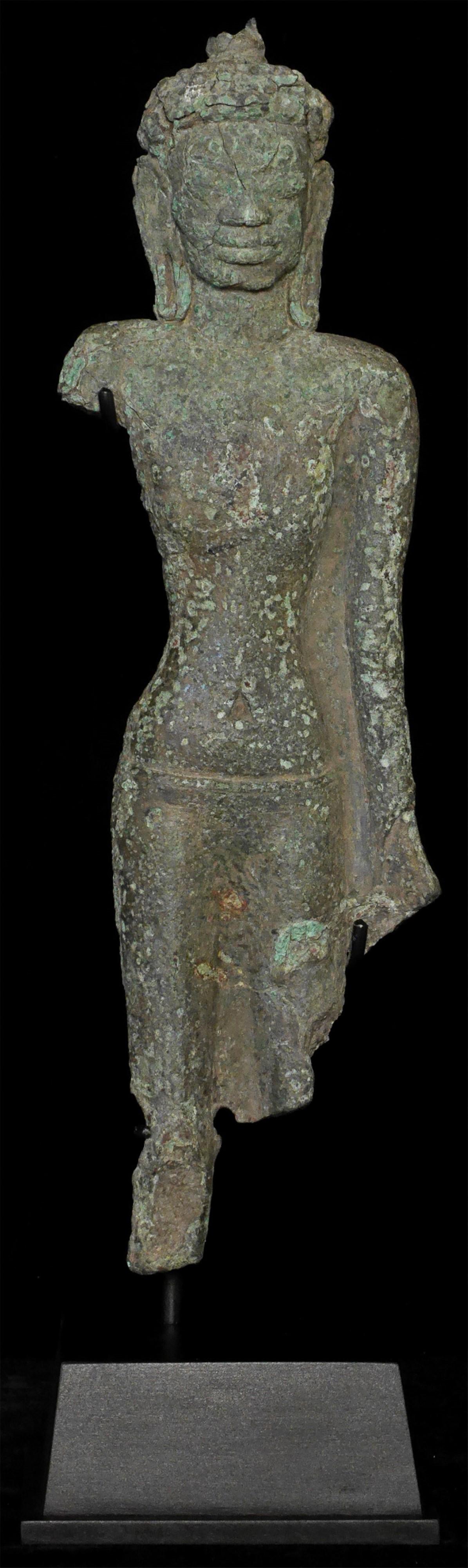18th Century and Earlier 5-7thC Thai Mon Buddha- Of the Earliest S.E.Asian Bronze Buddha Types-Very Large For Sale