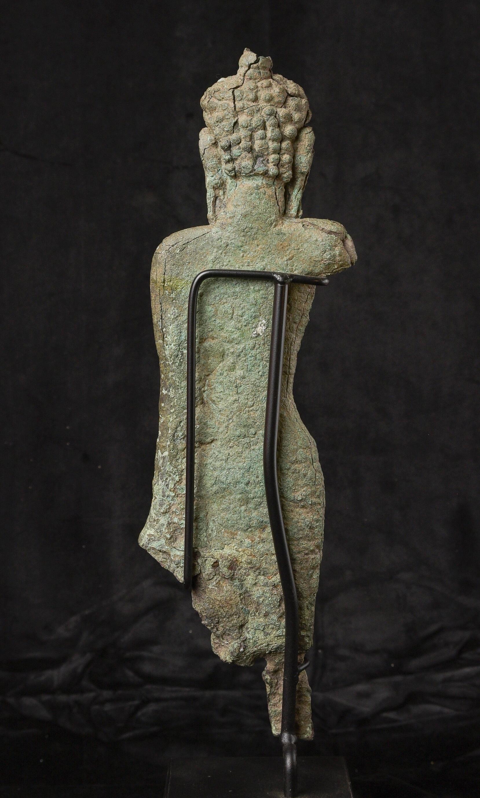 5-7thC Thai Mon Buddha-der frühesten S.E.Asian Bronze Buddha-Typen-Sehr groß im Zustand „Gut“ im Angebot in Ukiah, CA