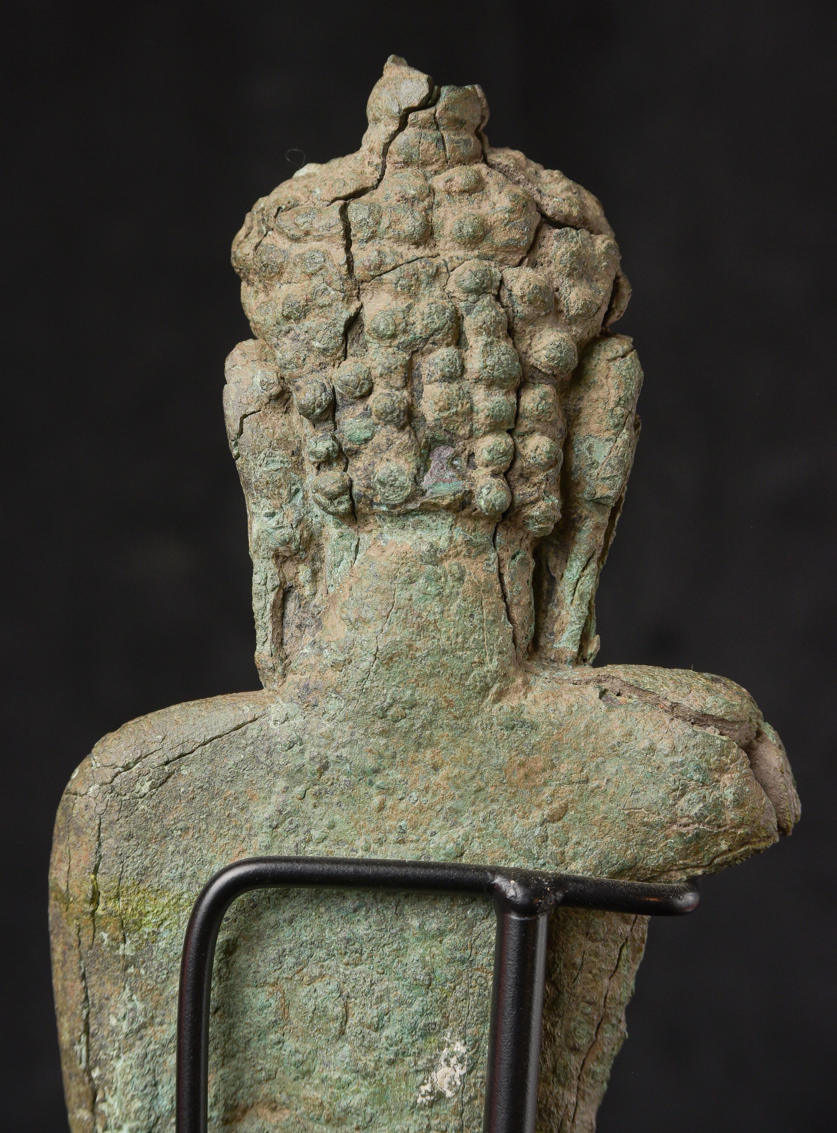 5-7thC Thai Mon Buddha-der frühesten S.E.Asian Bronze Buddha-Typen-Sehr groß im Angebot 1