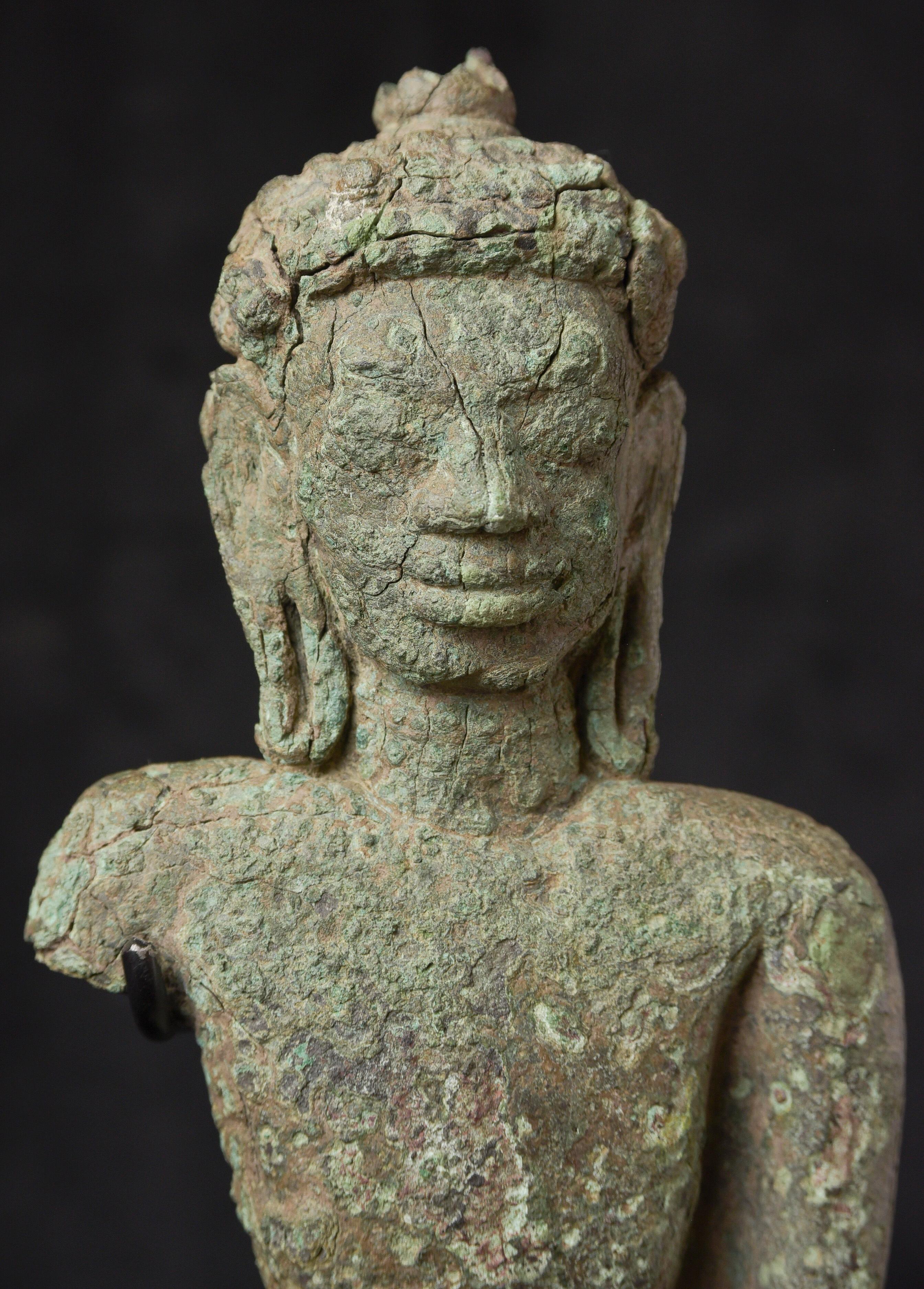 5-7thC Thai Mon Buddha-der frühesten S.E.Asian Bronze Buddha-Typen-Sehr groß im Angebot 3