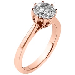 Antique 5/8 Carat Round '1.00 ct Look' Certified Diamond Invisible Set Ring 18 Karat