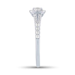 5/8 Carat TW Cushion Shape Halo Engagement Ring