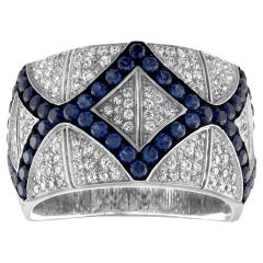 5/8 Carat TW Diamond F. Band with Sapphire Stones