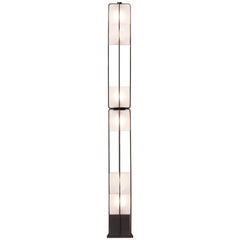 5' Alice Floor Lamp Sandblasted Handblown Glass in Solid Brass or Matte Black