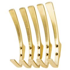 5 Ganchos de pared de aluminio Viena Alrededor de 1960