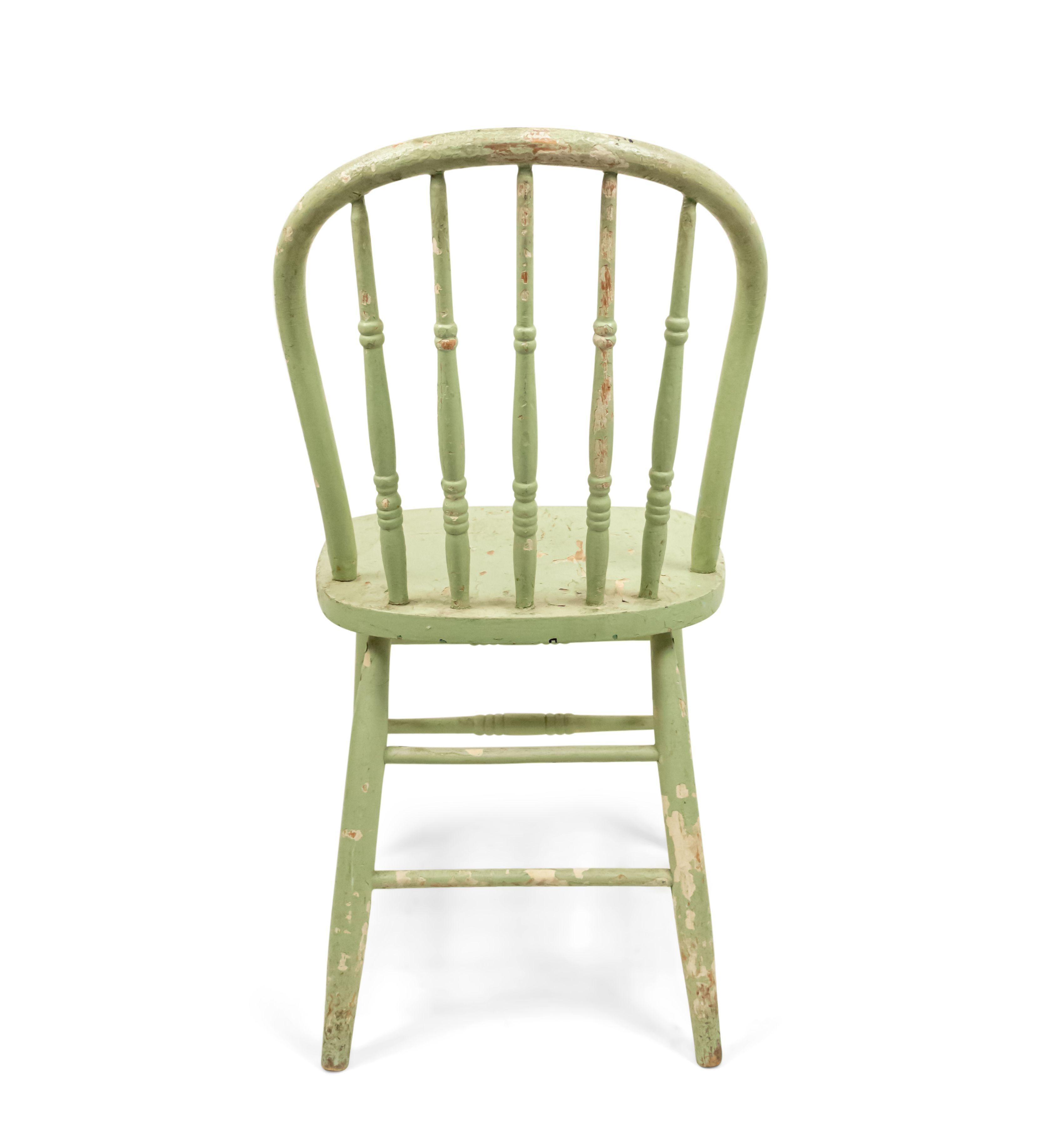 5 American Country Green Spindle Side Chairs For Sale 4