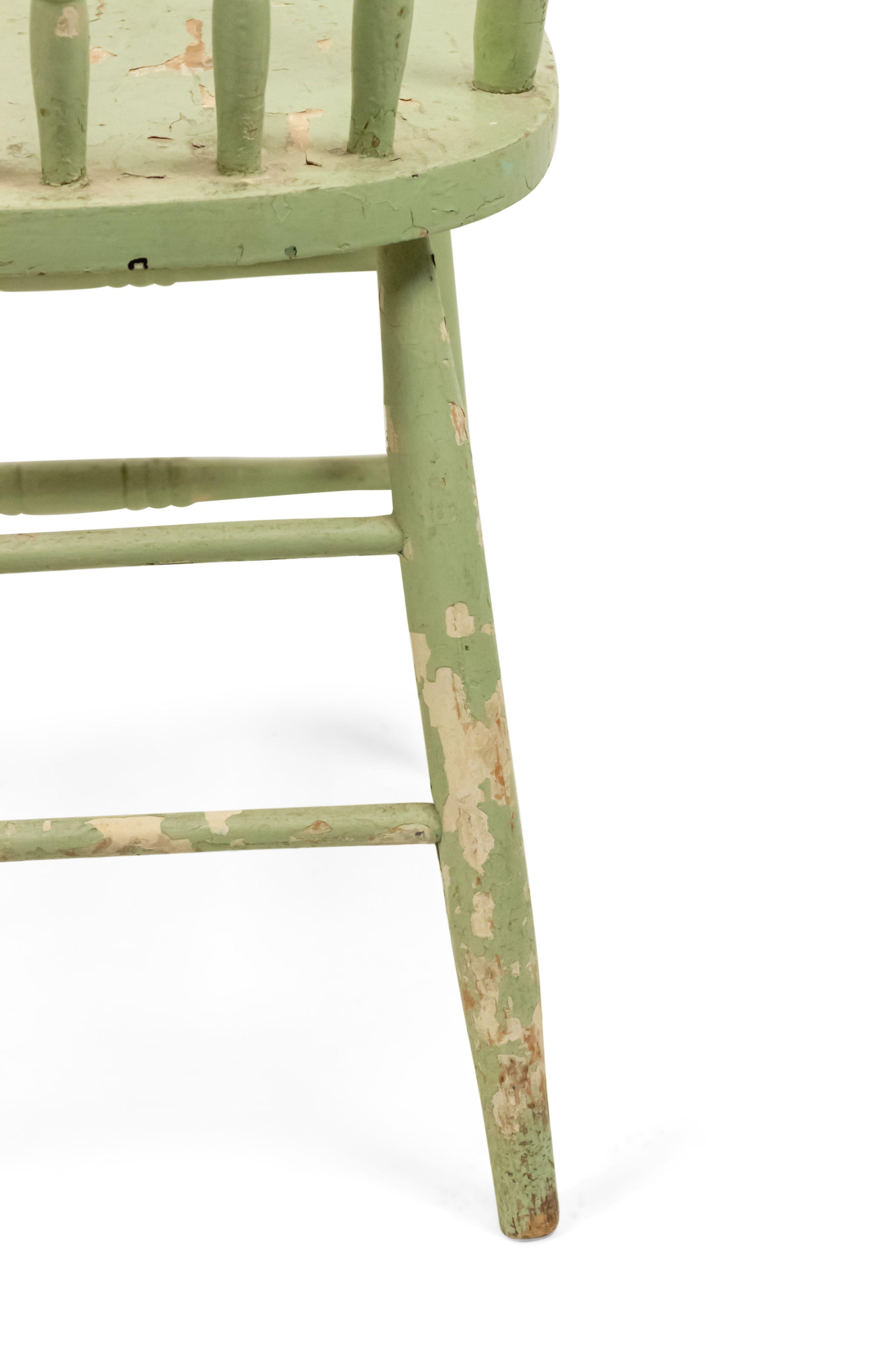 5 American Country Green Spindle Side Chairs For Sale 5