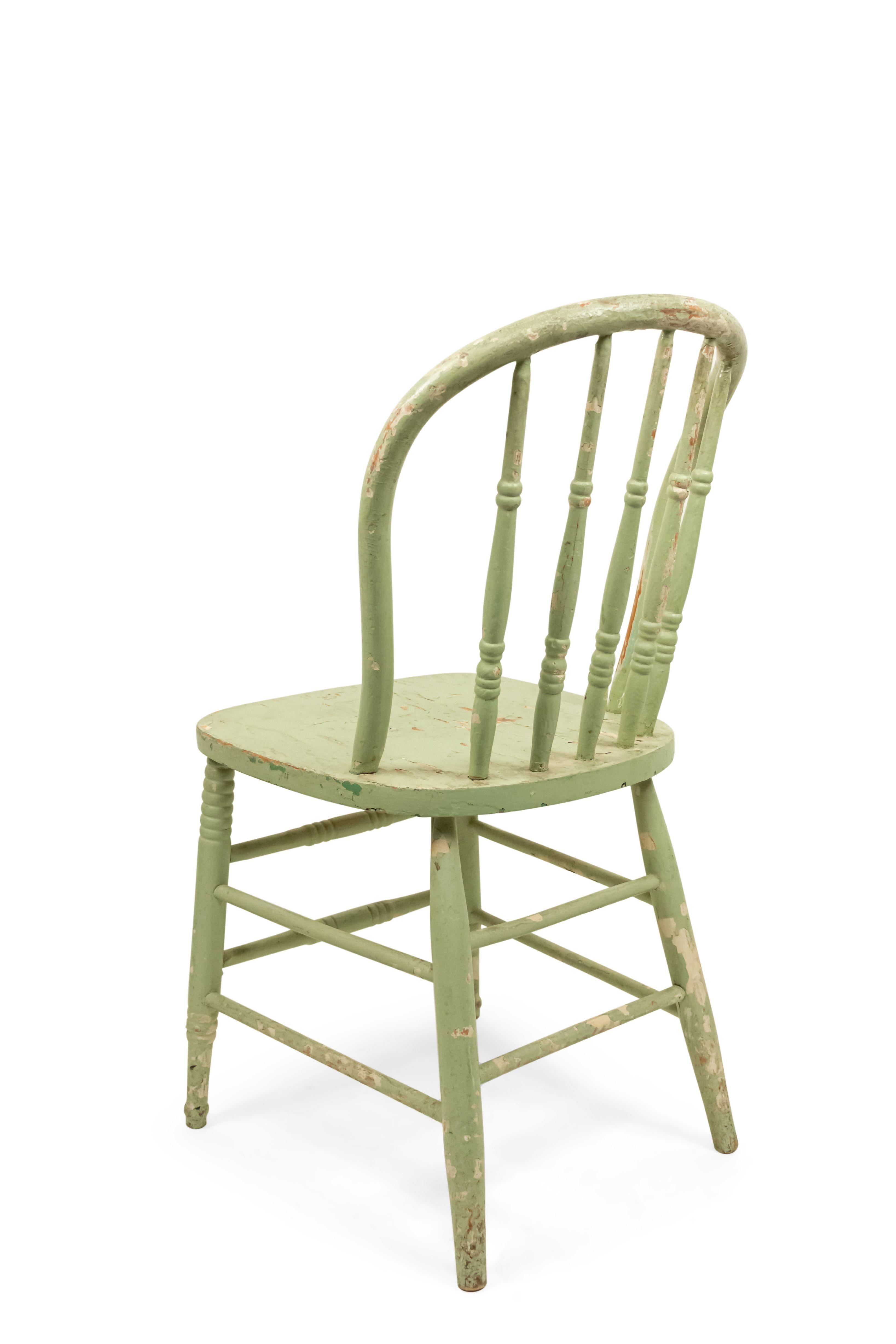 5 American Country Green Spindle Side Chairs For Sale 6