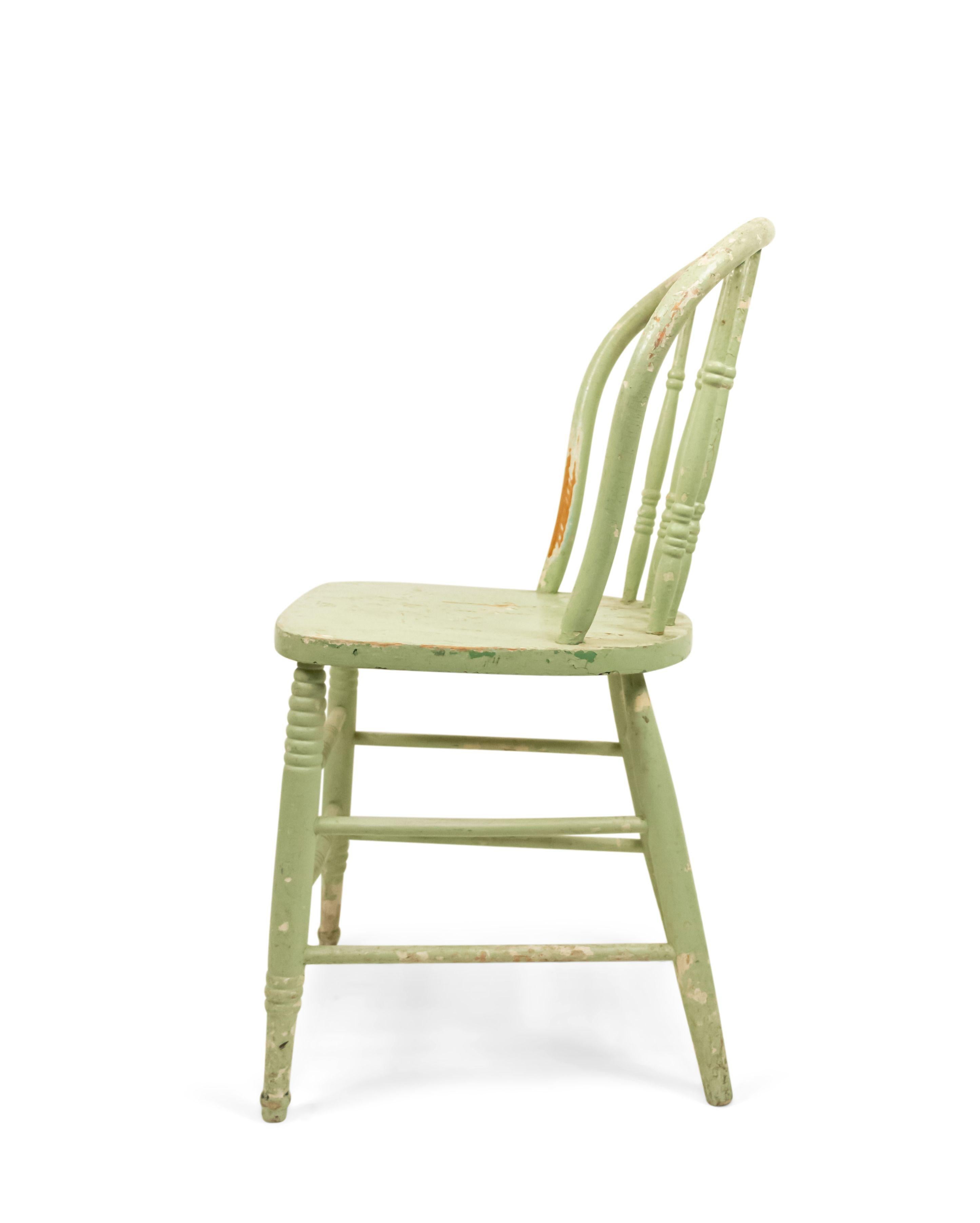 5 American Country Green Spindle Side Chairs For Sale 7