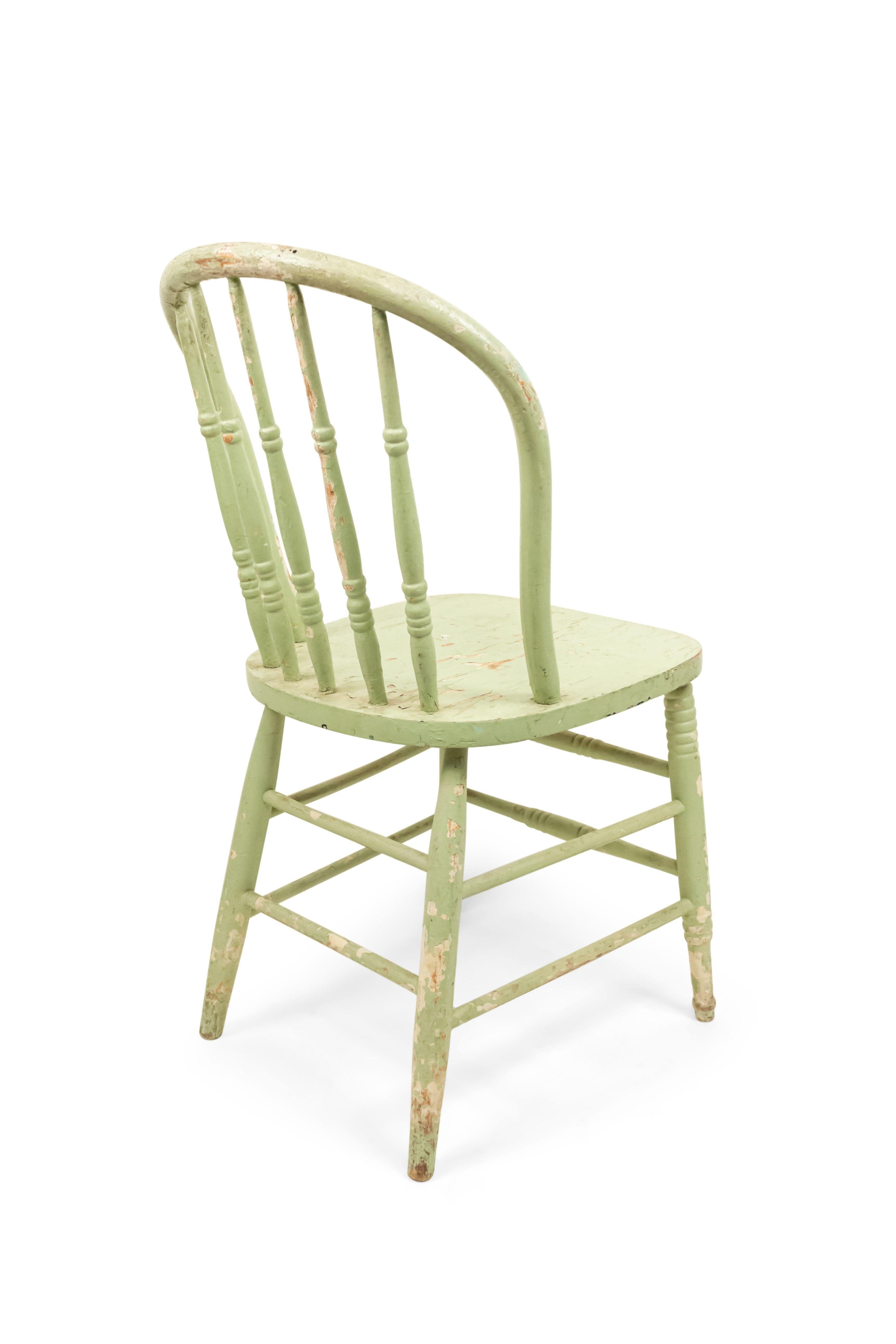 5 American Country Green Spindle Side Chairs For Sale 2