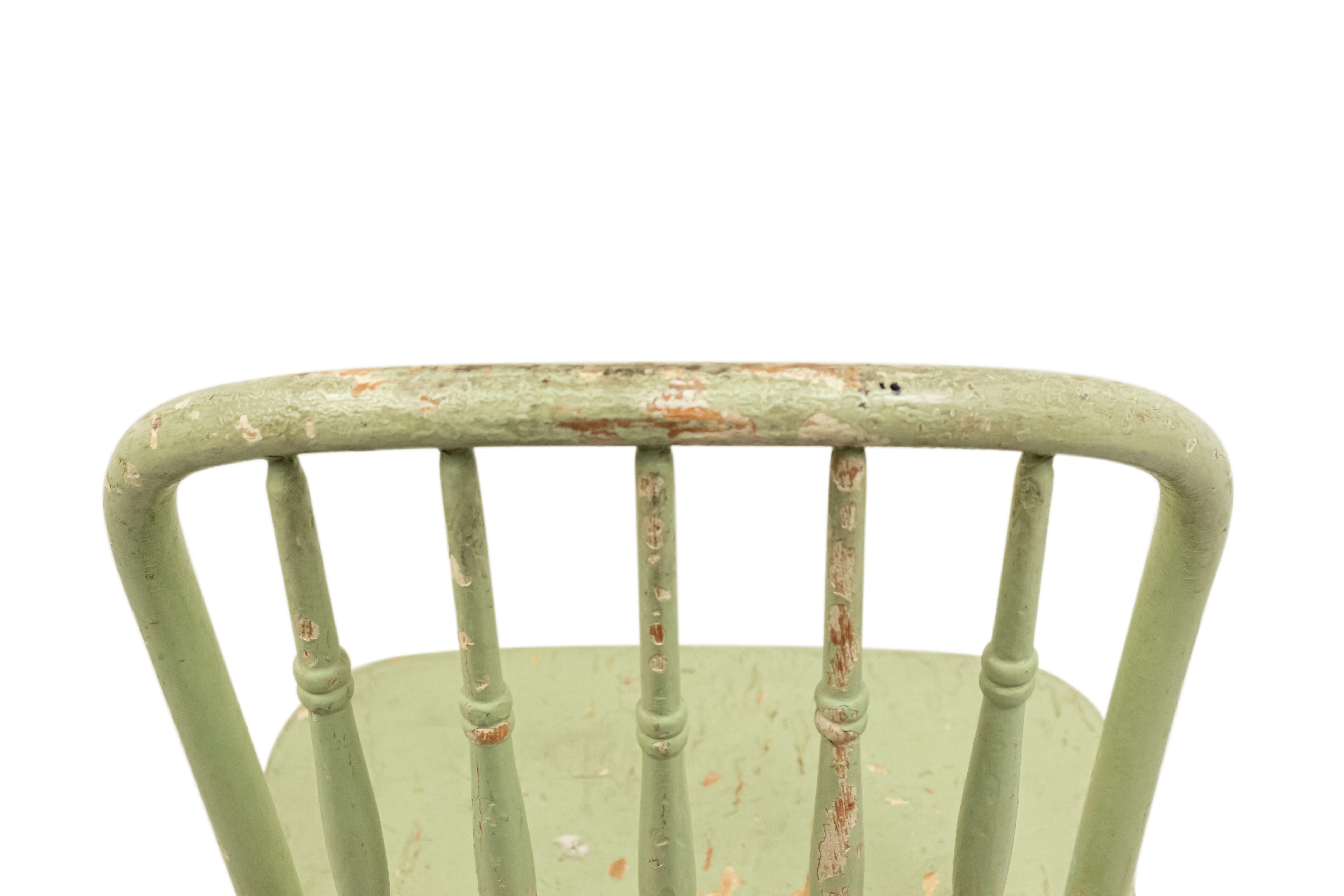 5 American Country Green Spindle Side Chairs For Sale 3