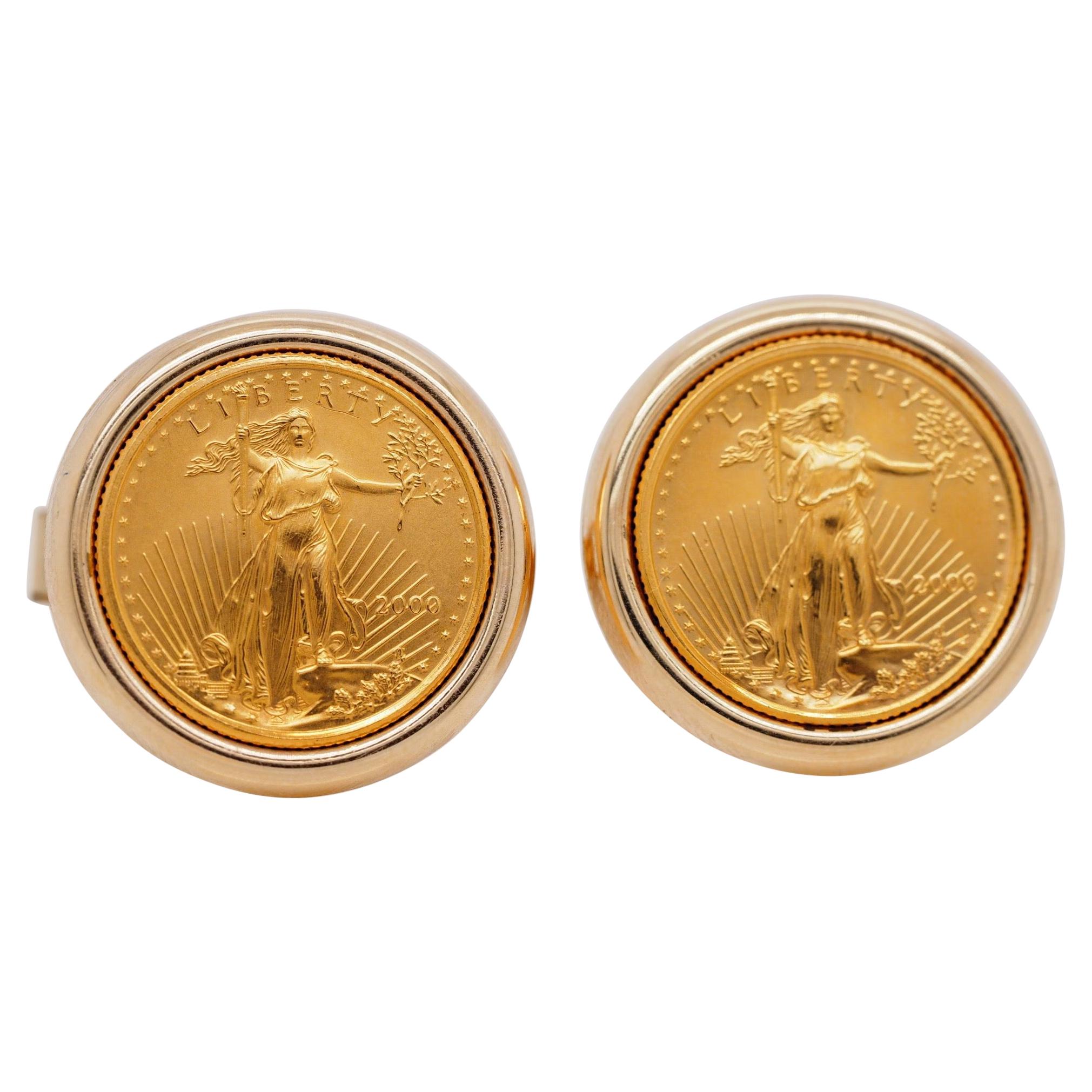 $5 American Gold Eagle Coin Cufflinks