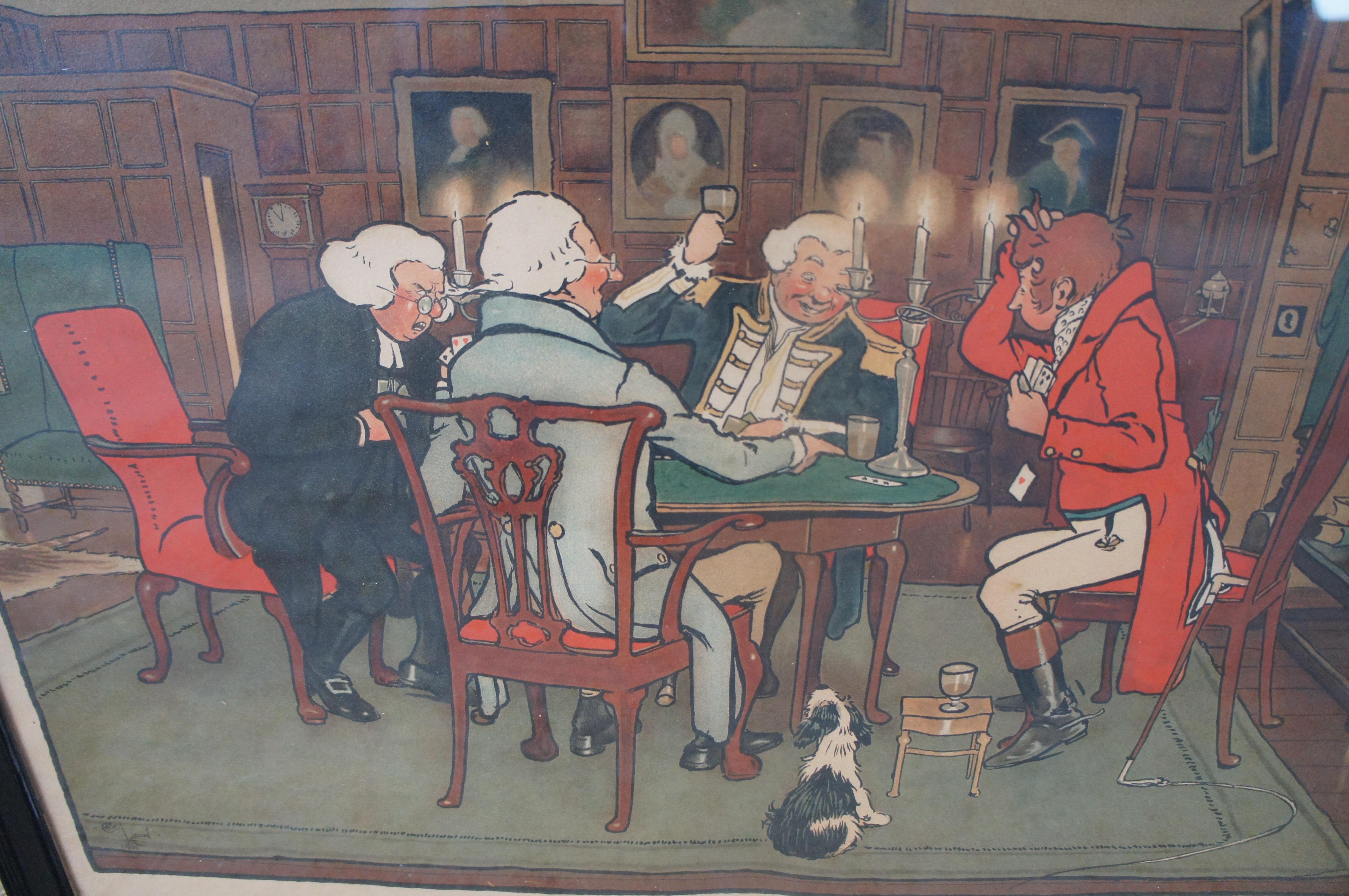 5 anciennes chrmolithographies de chasse de Cecil Aldin 1ère édition en vente 5