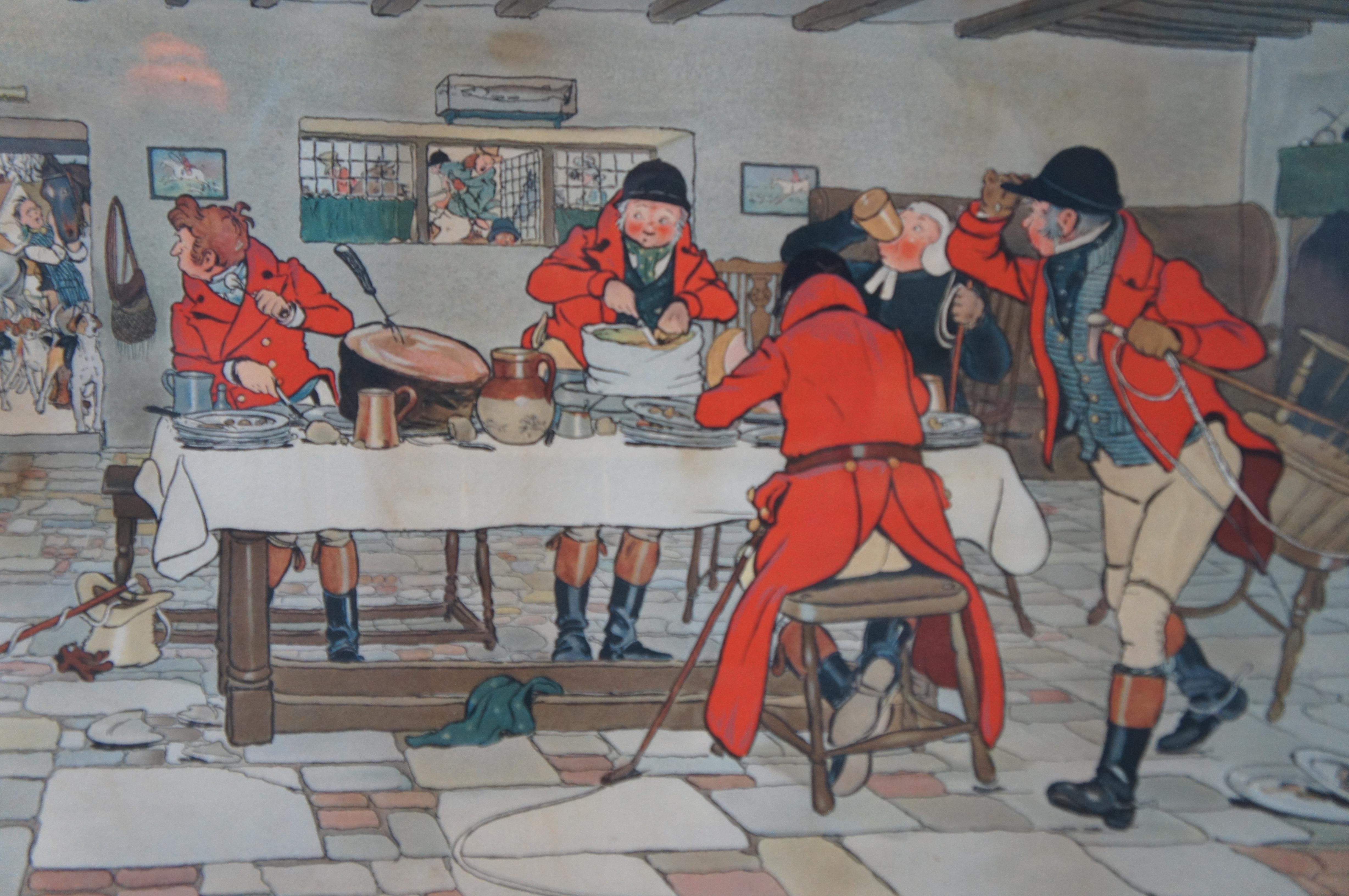 5 anciennes chrmolithographies de chasse de Cecil Aldin 1ère édition en vente 12