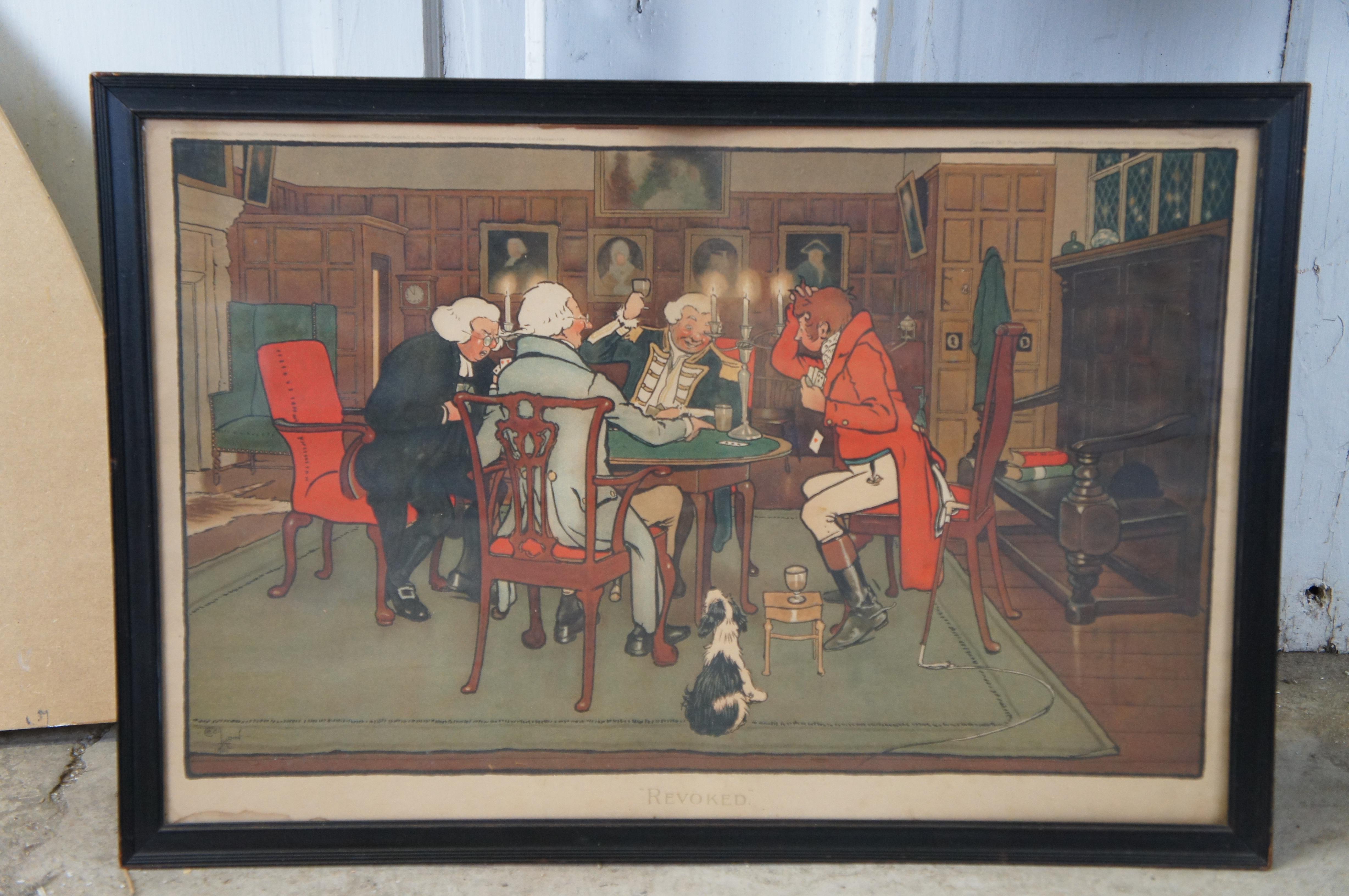 20ième siècle 5 anciennes chrmolithographies de chasse de Cecil Aldin 1ère édition en vente