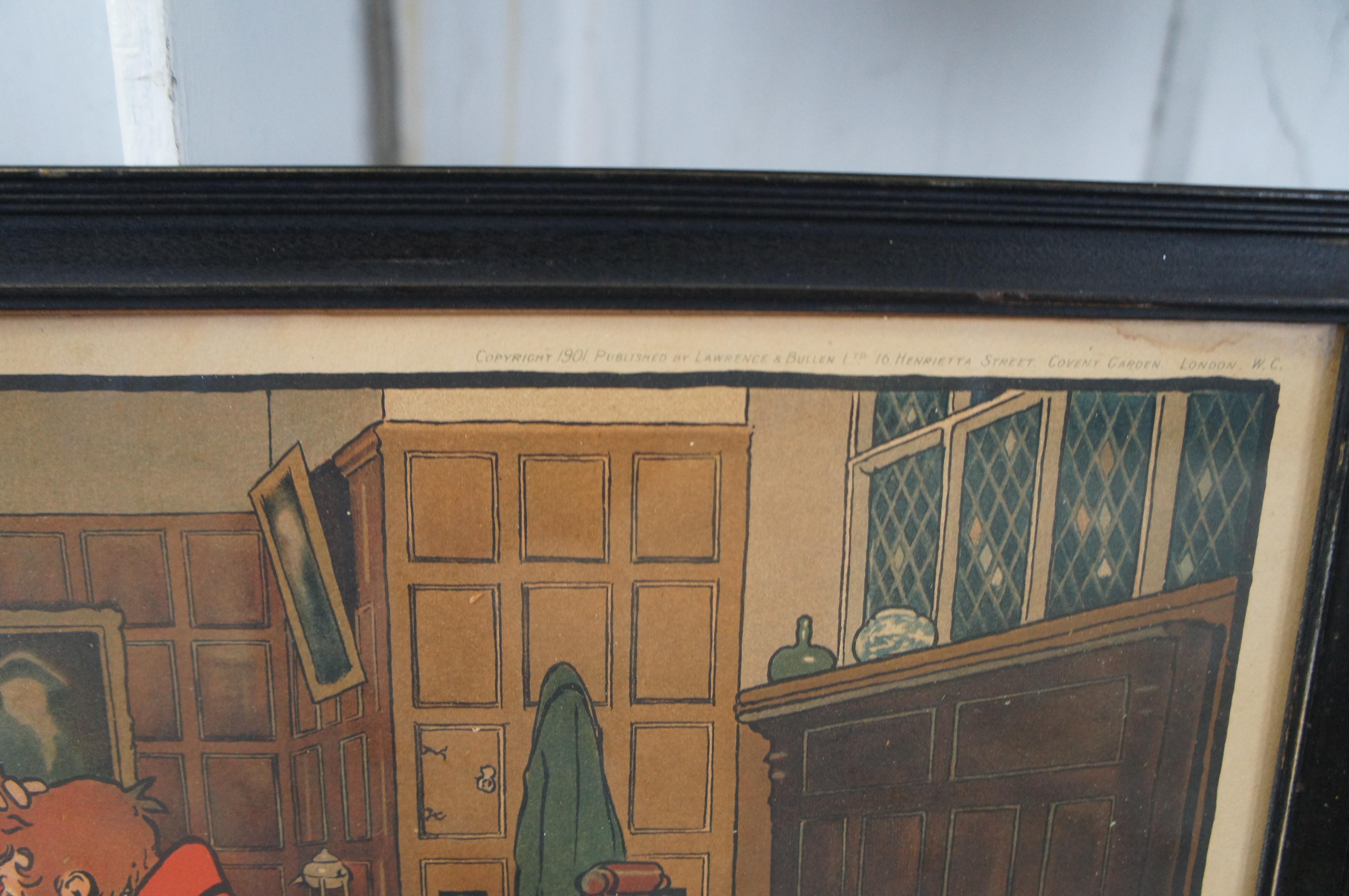 5 anciennes chrmolithographies de chasse de Cecil Aldin 1ère édition en vente 3