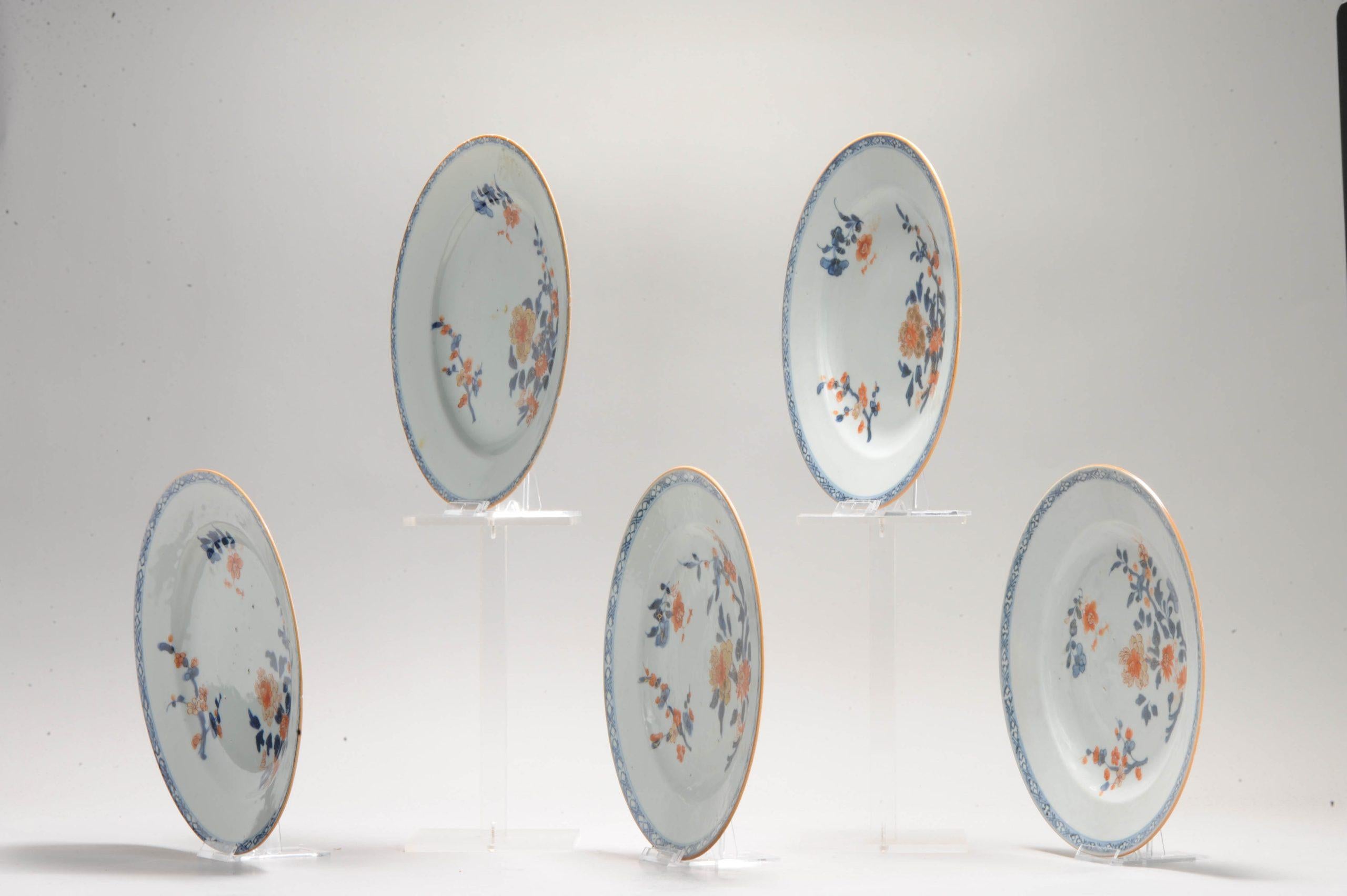 #5 Antique Chinese Porcelain 18th C Kangxi Blue White Set Dinner Plates Pagode For Sale 3