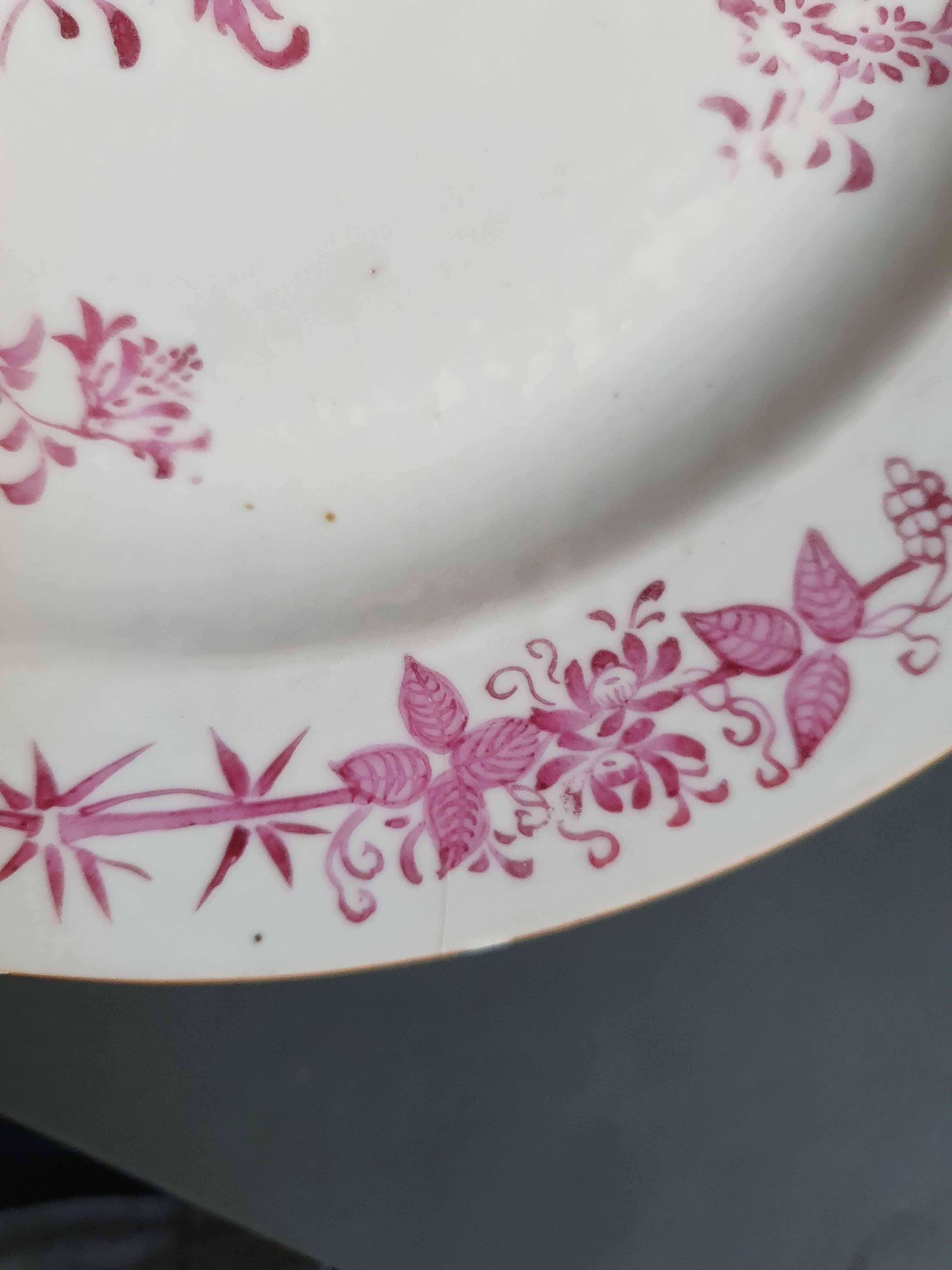 18th Century and Earlier #5 Antique Chinese Porcelain 18th C Qianlong Period Famille Rose Dinner Plates For Sale