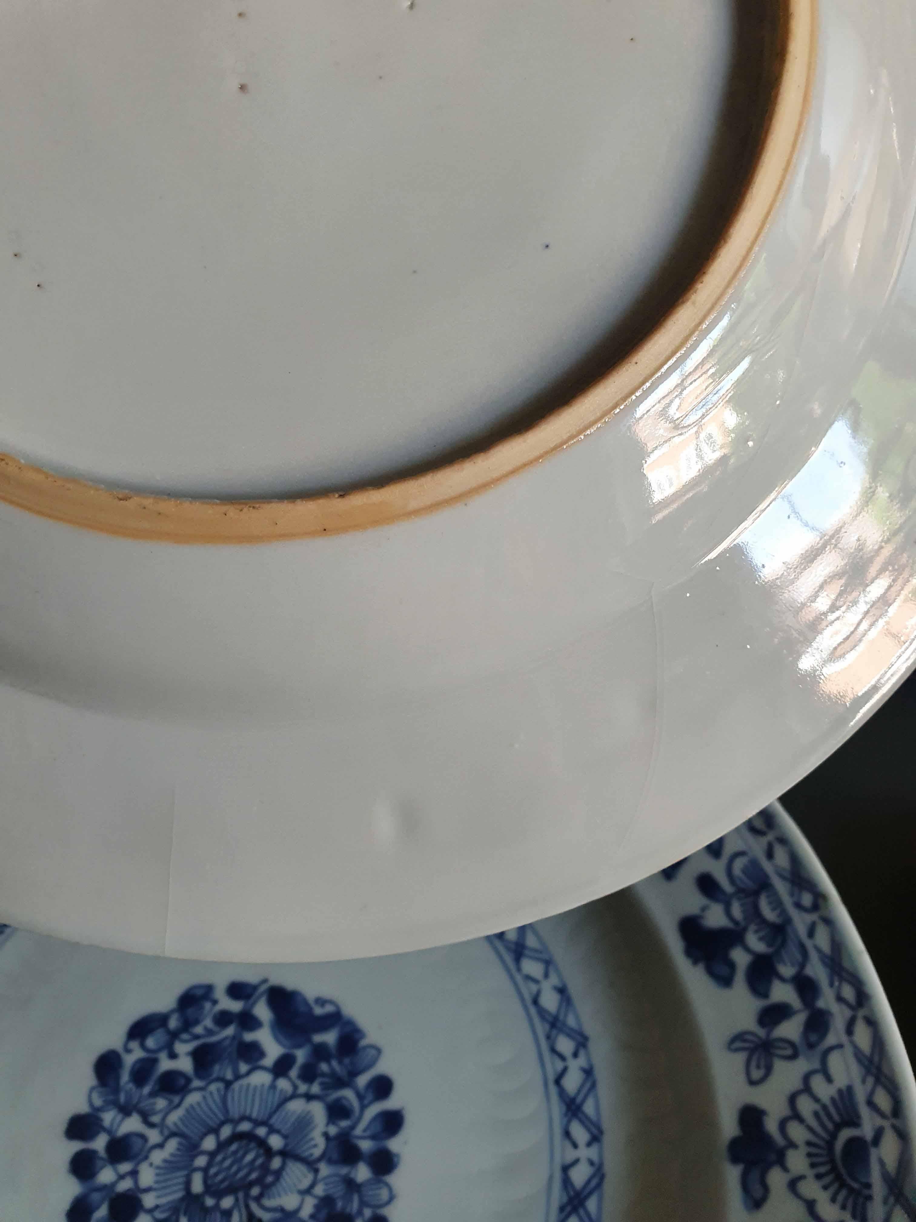 #5 Antique Chinese Porcelain 18th C Yongzheng Qianlong Period Blue White Dinner For Sale 1