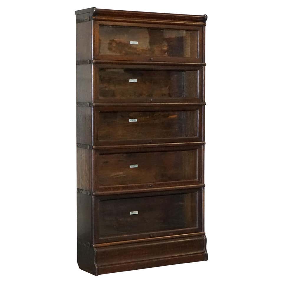 1920’s English Oak Minty Style Modular Stacking 4 Tier Glazed Bookcase ...