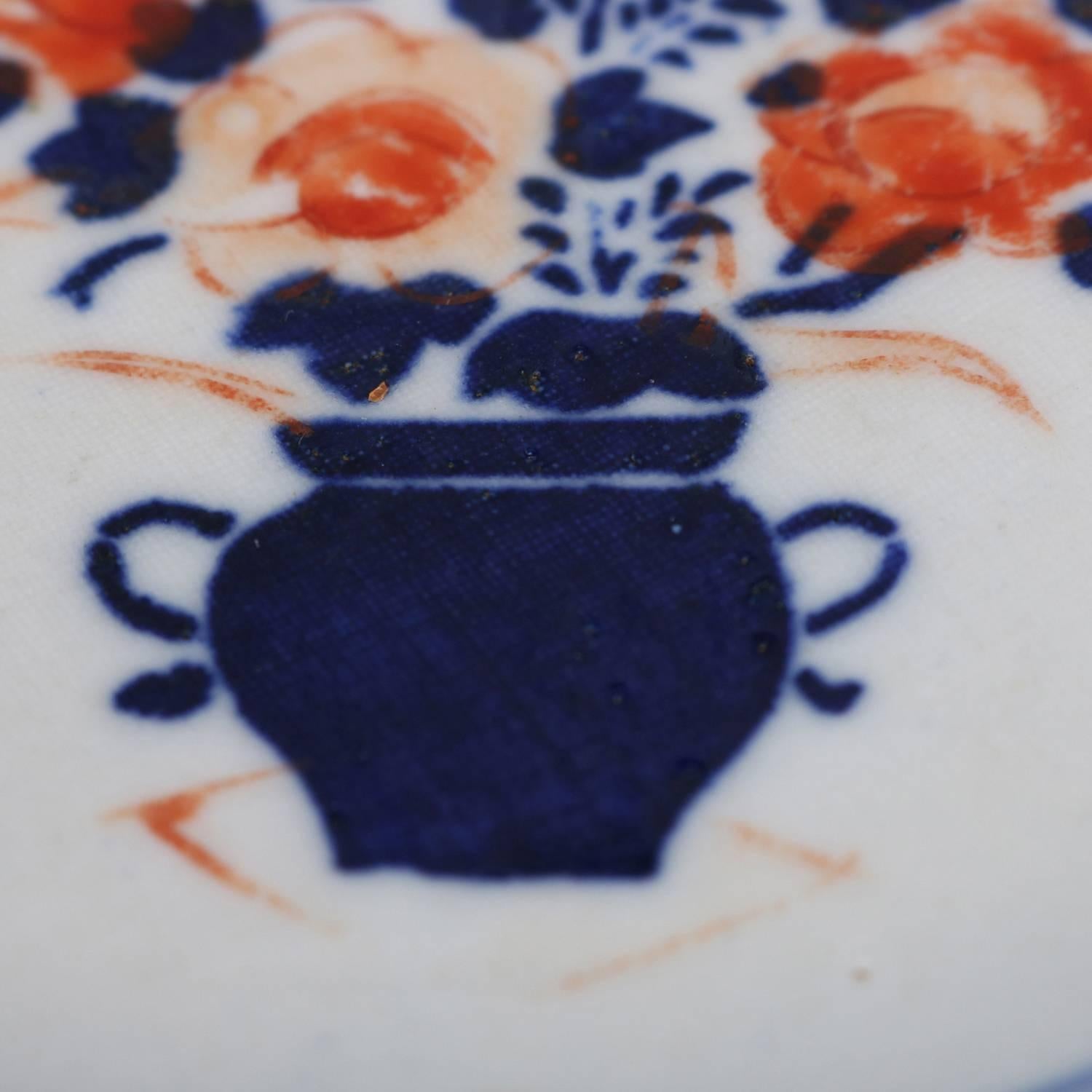 Five Antique Japanese Meiji Imari Hand-Painted Floral Porcelain Serveware 9