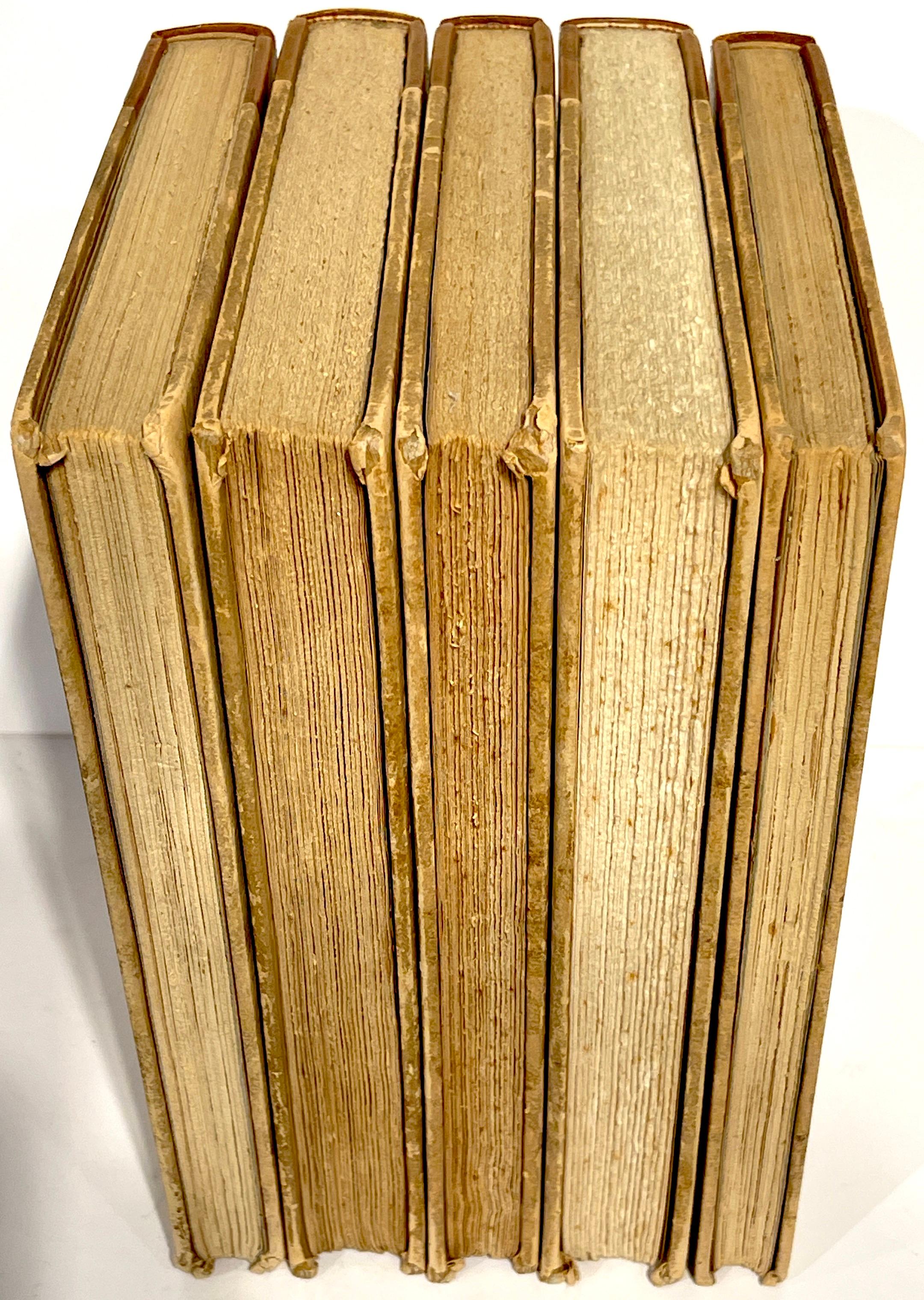 5 Antique Saddle Leather & Gilt Steel Grey Bound Gilt Theatrical Books in Greek For Sale 7