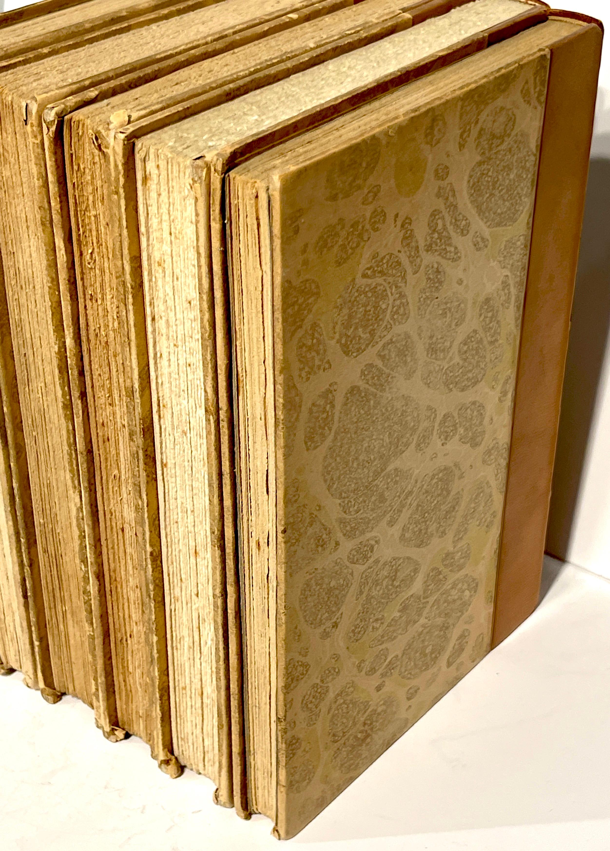 5 Antique Saddle Leather & Gilt Steel Grey Bound Gilt Theatrical Books in Greek For Sale 8