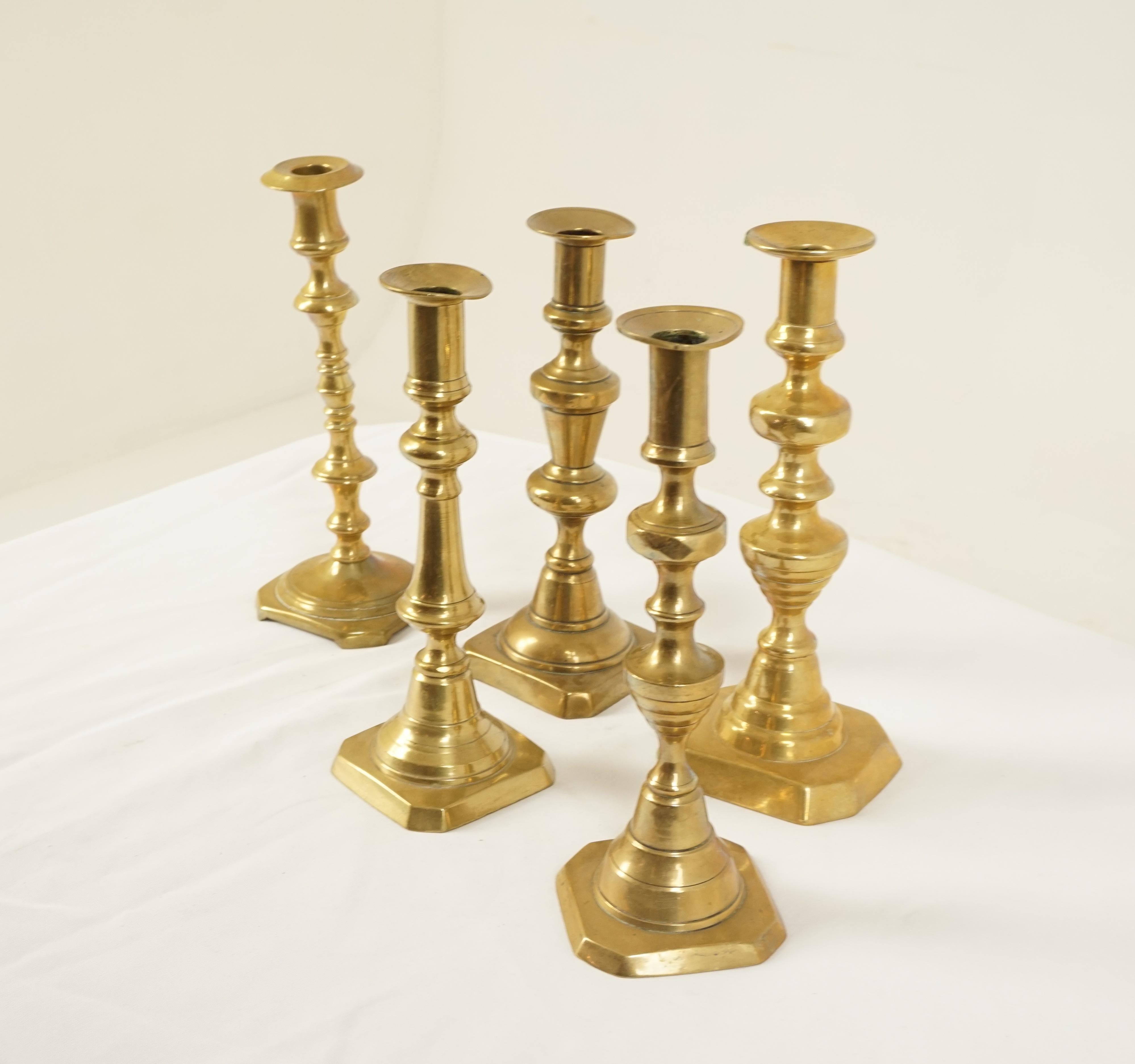 4 antique Victorian brass candlesticks, Scotland 1880, B88Y

Scotland 1880
Solid Brass
Good condition

Measures: 1 - 3.5