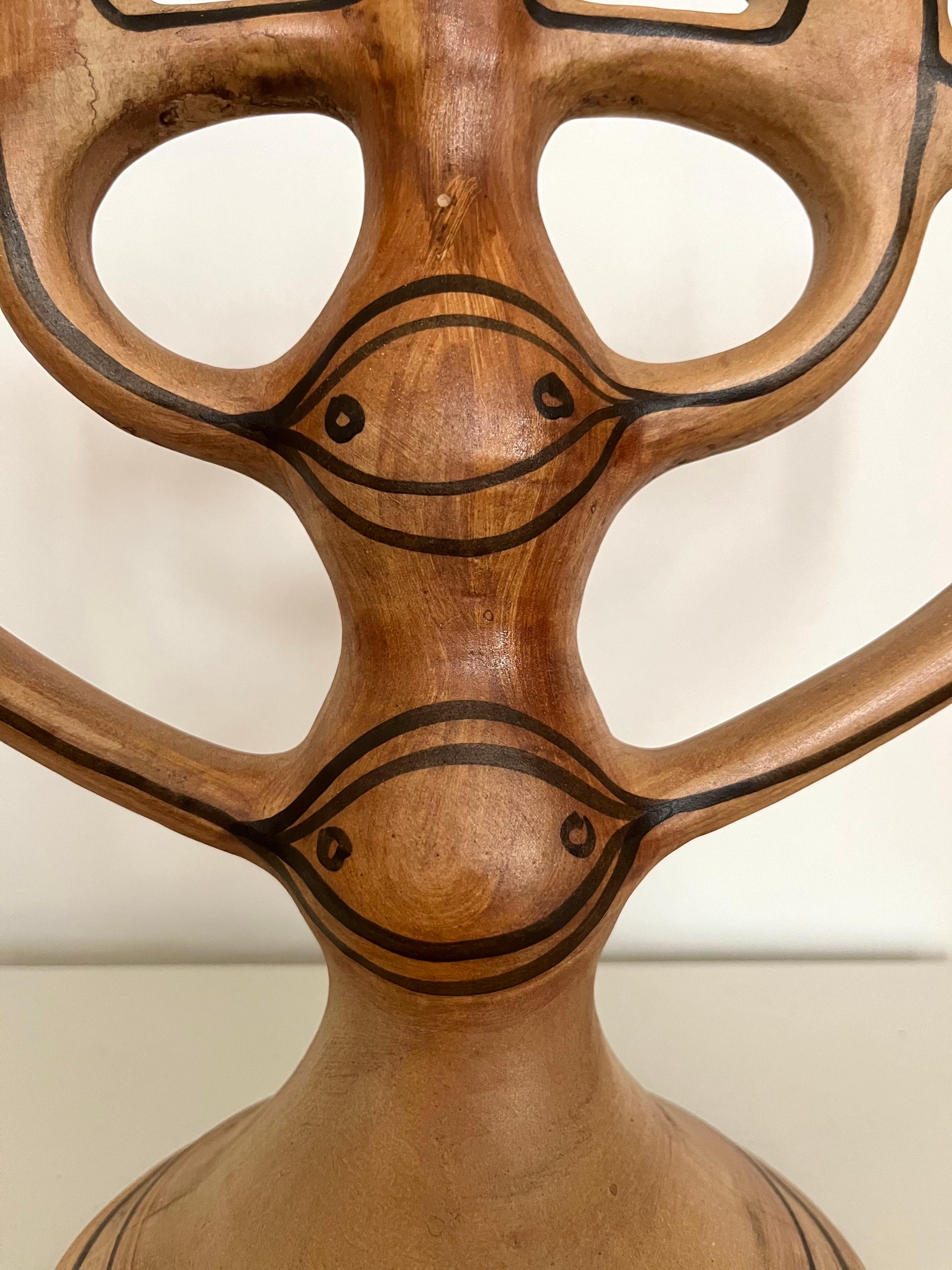 5-Arm Stoneware Candelabra by Asbo Stentøj, Denmark, 1980s For Sale 3