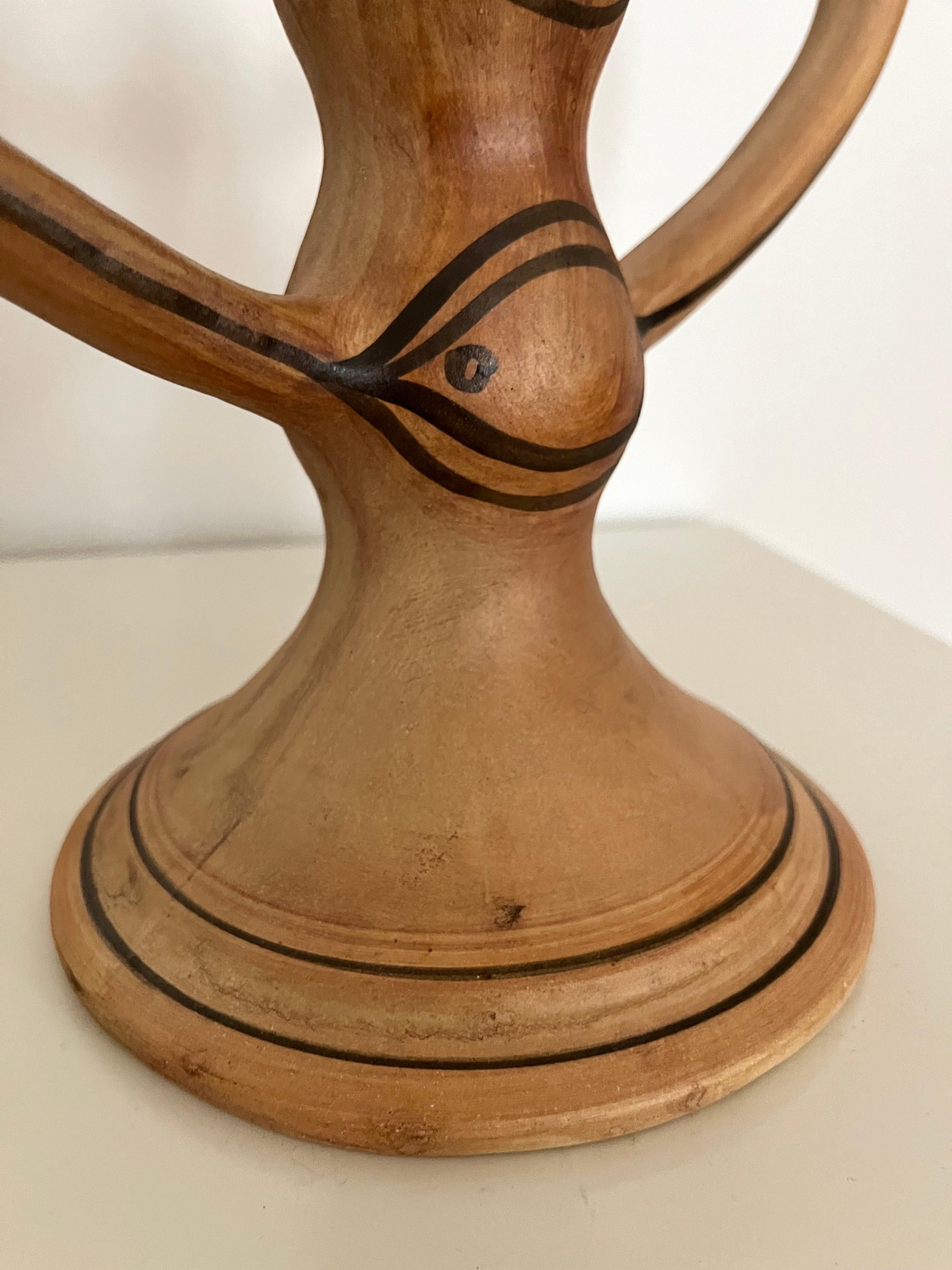 5-Arm Stoneware Candelabra by Asbo Stentøj, Denmark, 1980s For Sale 4