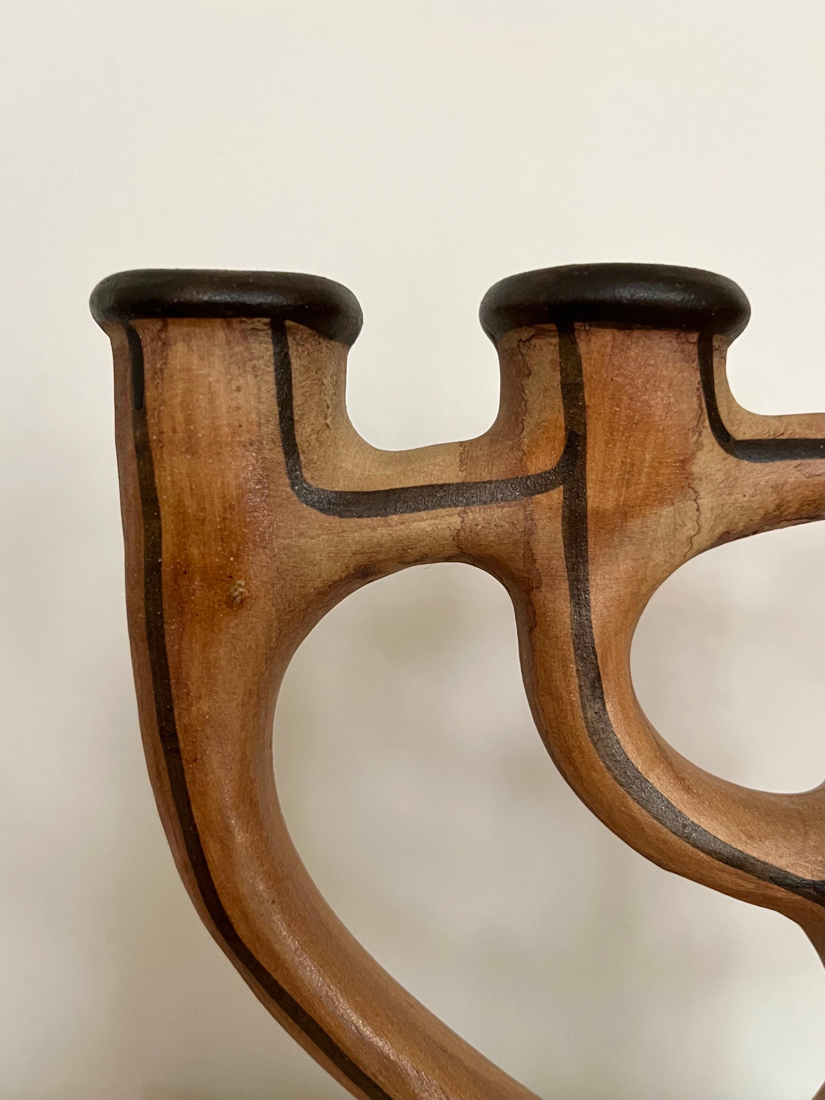 5-Arm Stoneware Candelabra by Asbo Stentøj, Denmark, 1980s For Sale 6
