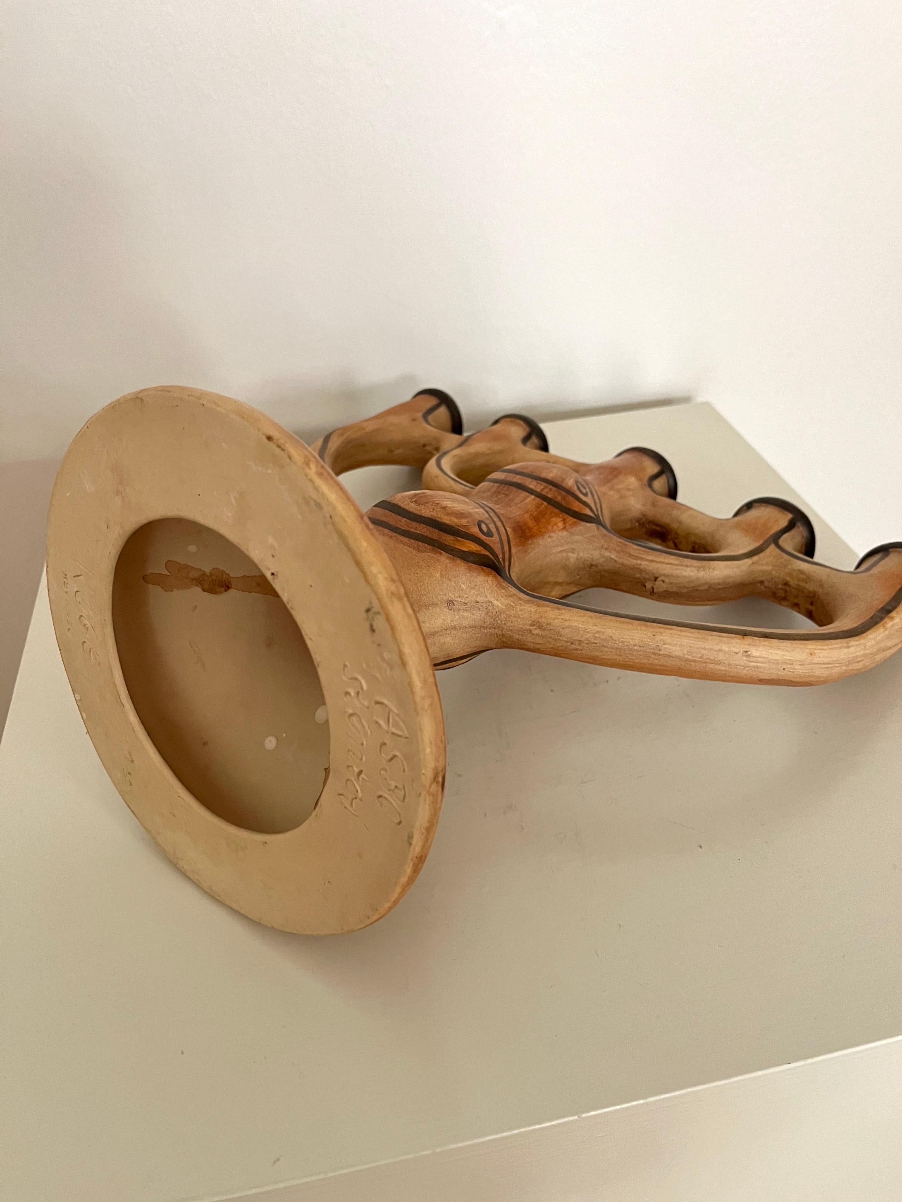 5-Arm Stoneware Candelabra by Asbo Stentøj, Denmark, 1980s For Sale 8