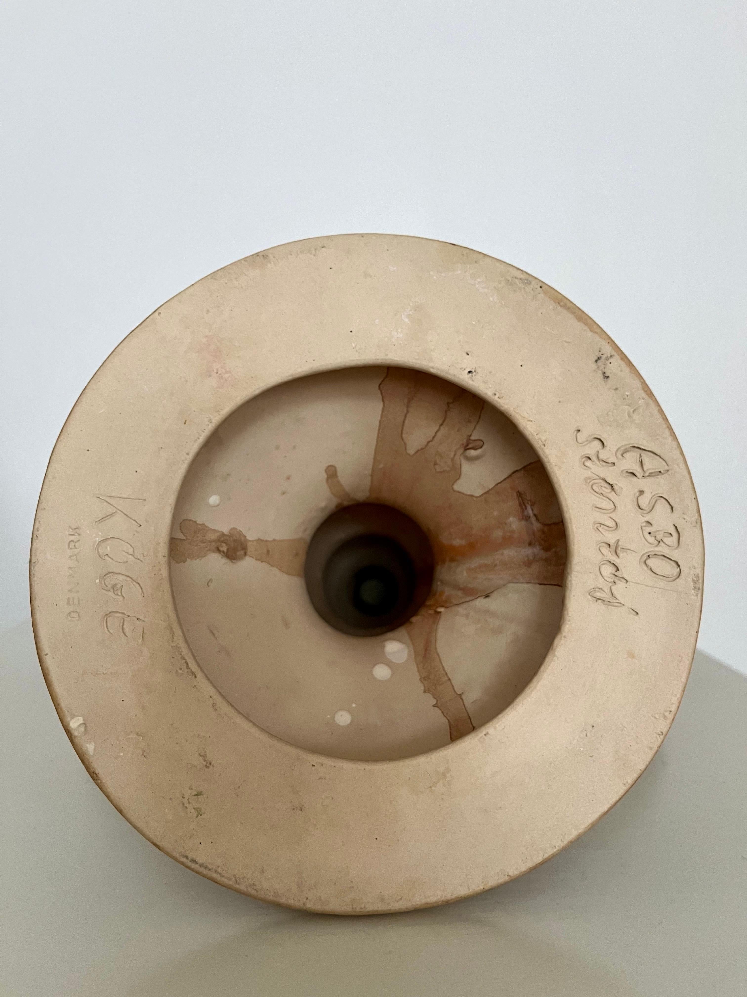 5-Arm Stoneware Candelabra by Asbo Stentøj, Denmark, 1980s For Sale 9