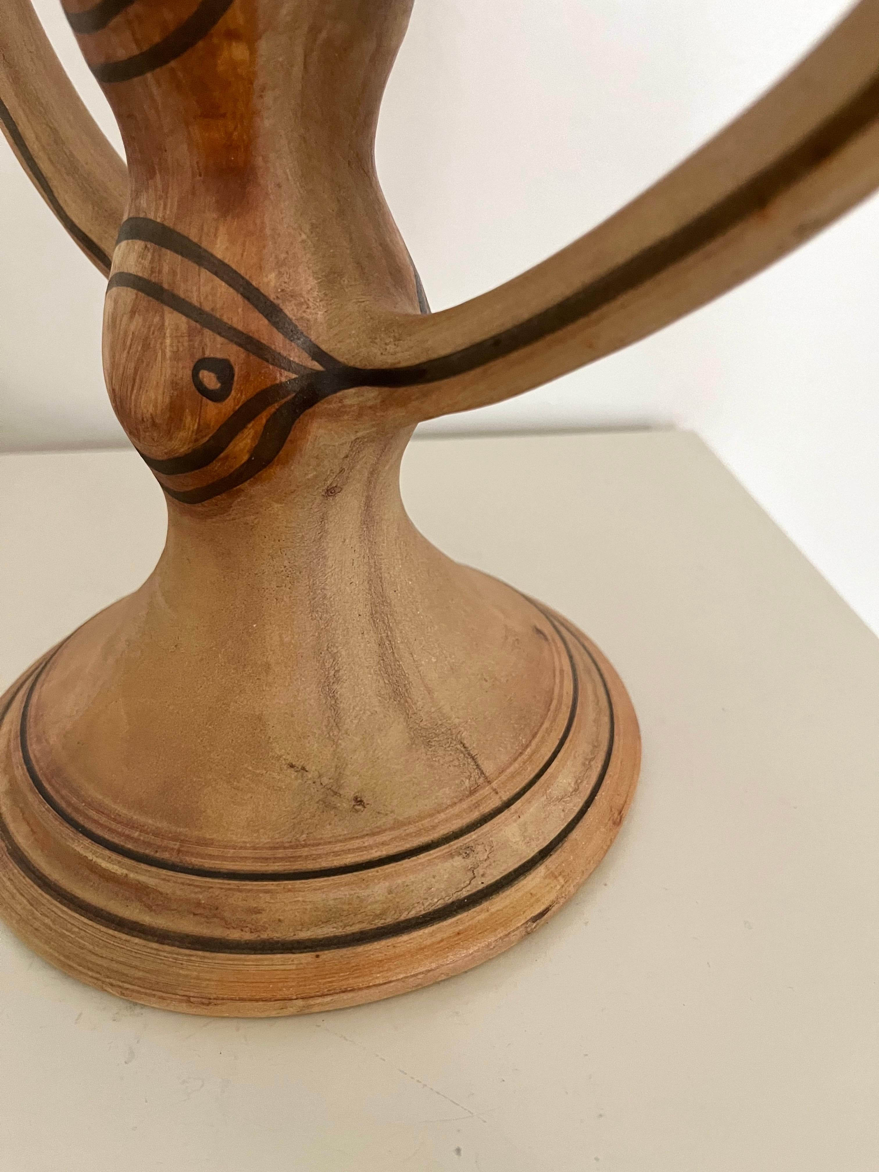 5-Arm Stoneware Candelabra by Asbo Stentøj, Denmark, 1980s For Sale 2