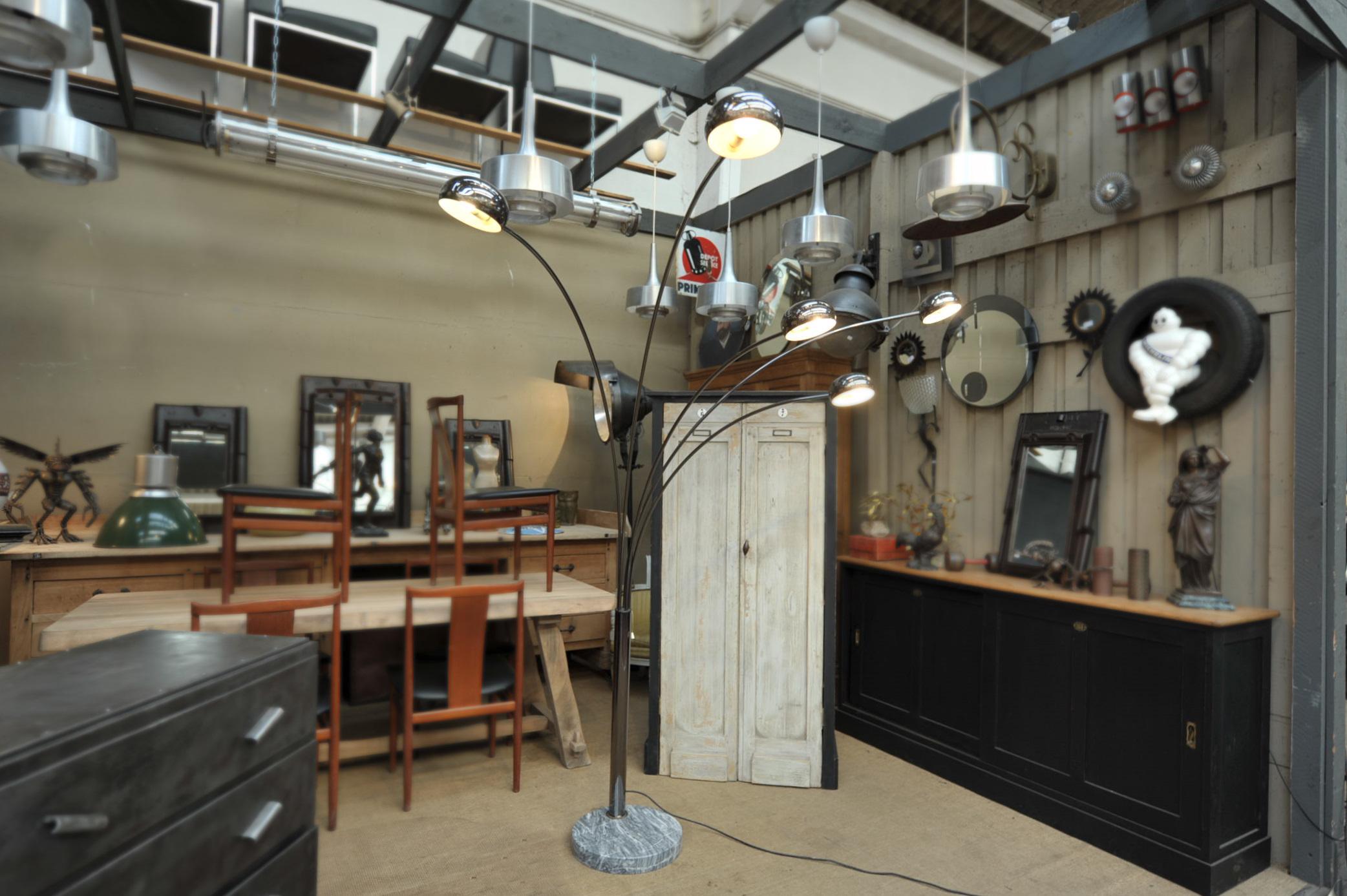 Swedish 5 Arms Cottex Sweden Lampe, circa 1970