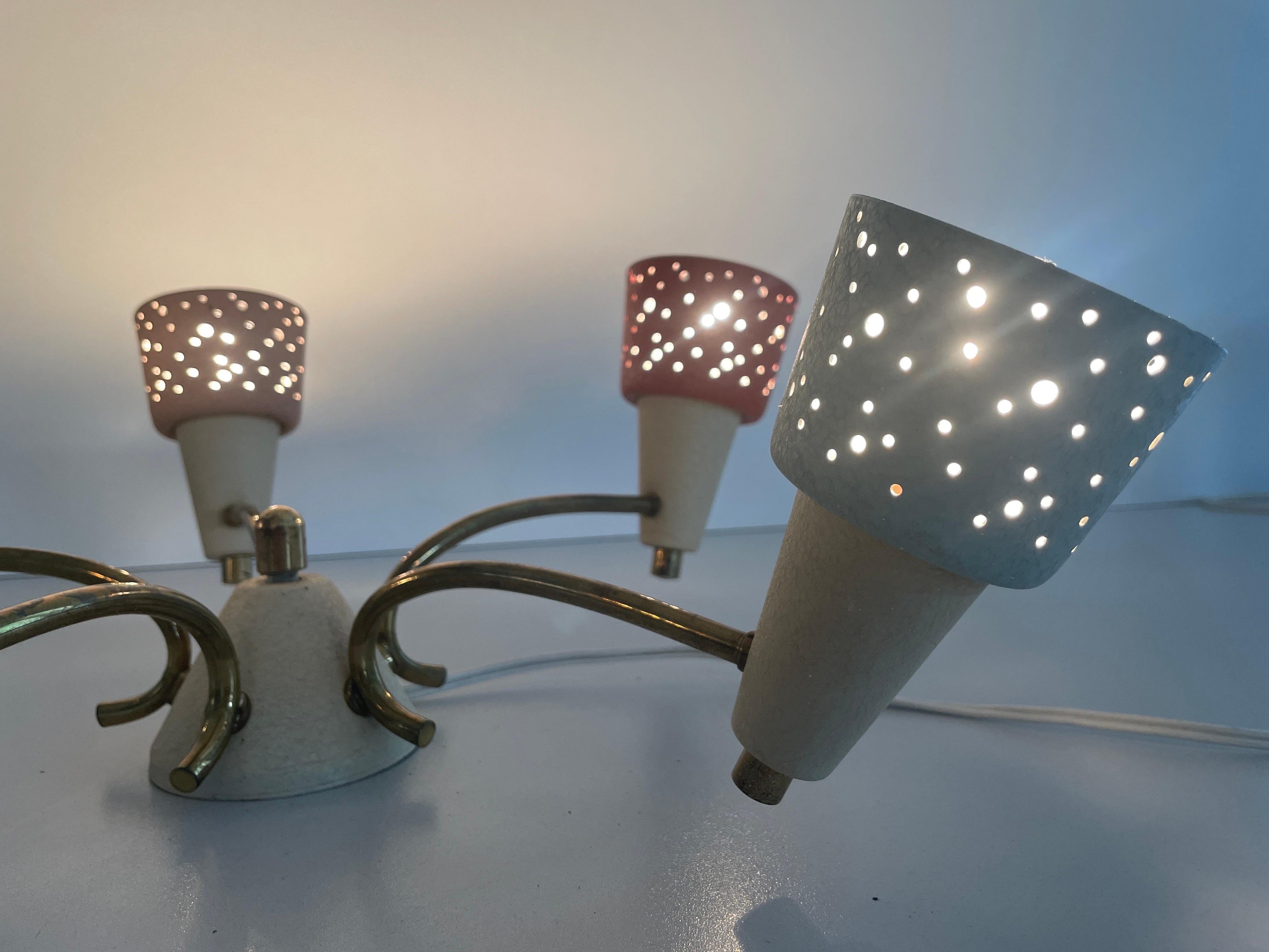 Plafoniera a 5 bracci in ottone di Ernest Igl per Hillebrand, anni '50, Germania in vendita 5