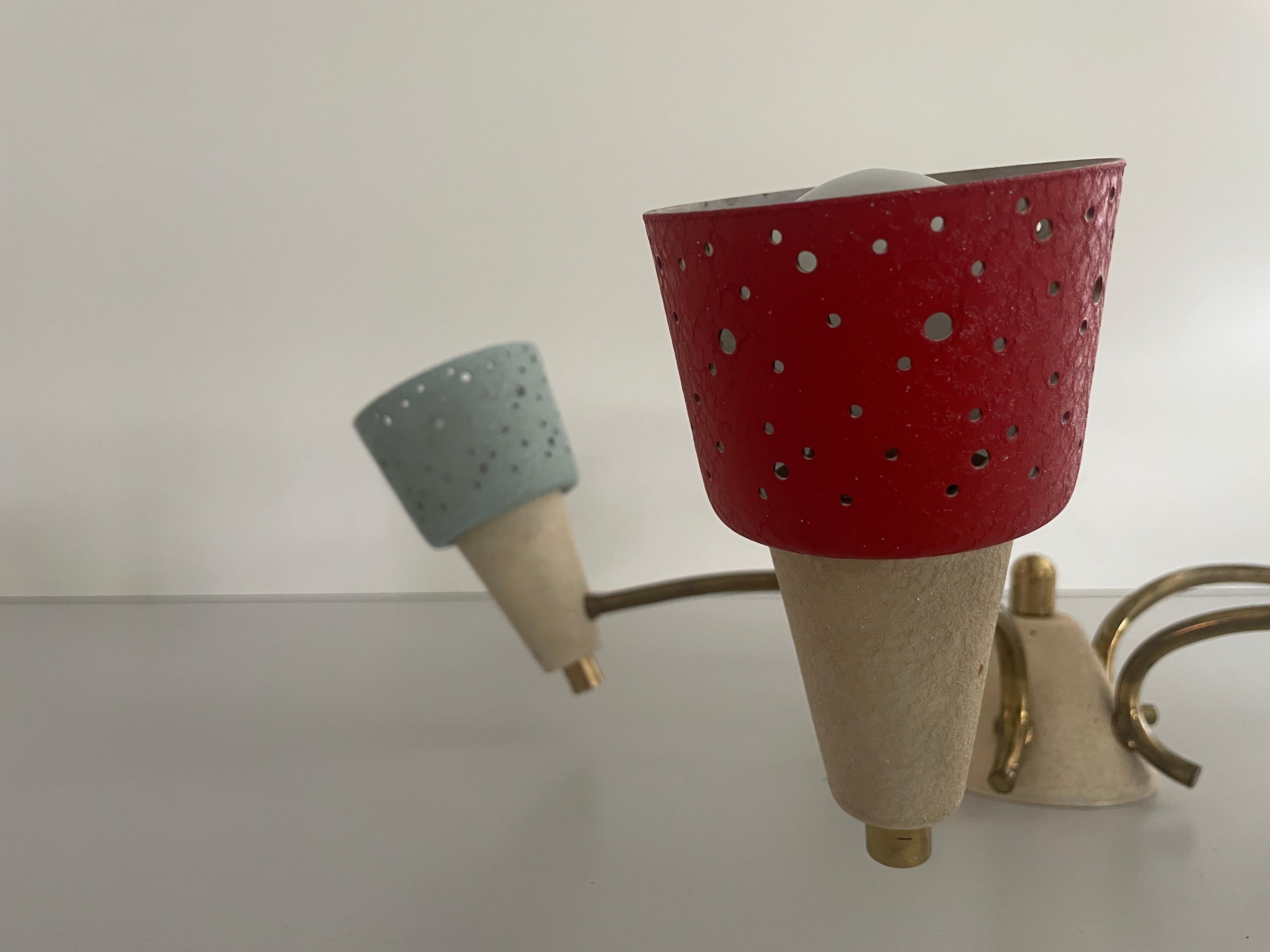 Metallo Plafoniera a 5 bracci in ottone di Ernest Igl per Hillebrand, anni '50, Germania in vendita