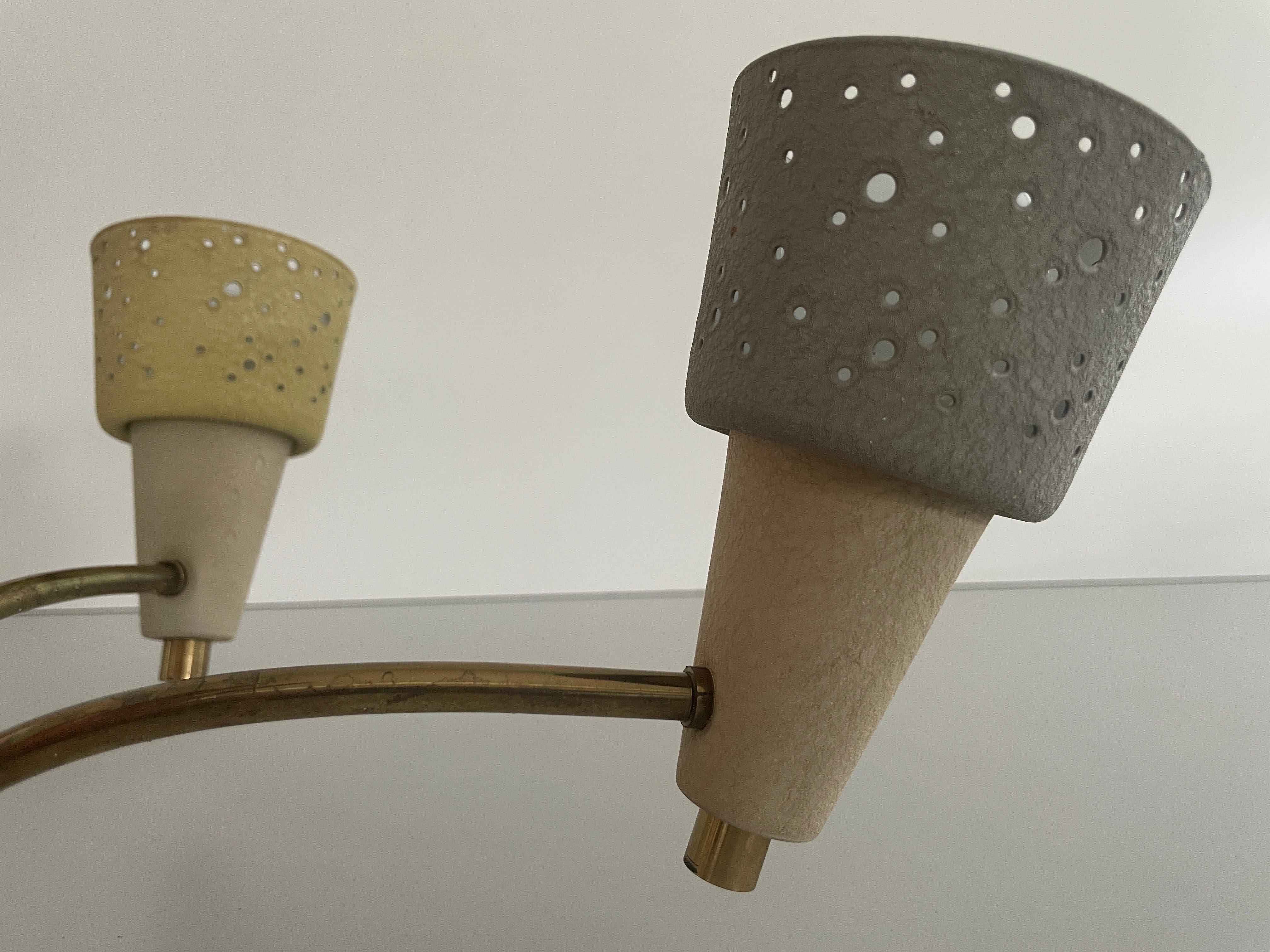 Plafoniera a 5 bracci in ottone di Ernest Igl per Hillebrand, anni '50, Germania in vendita 1