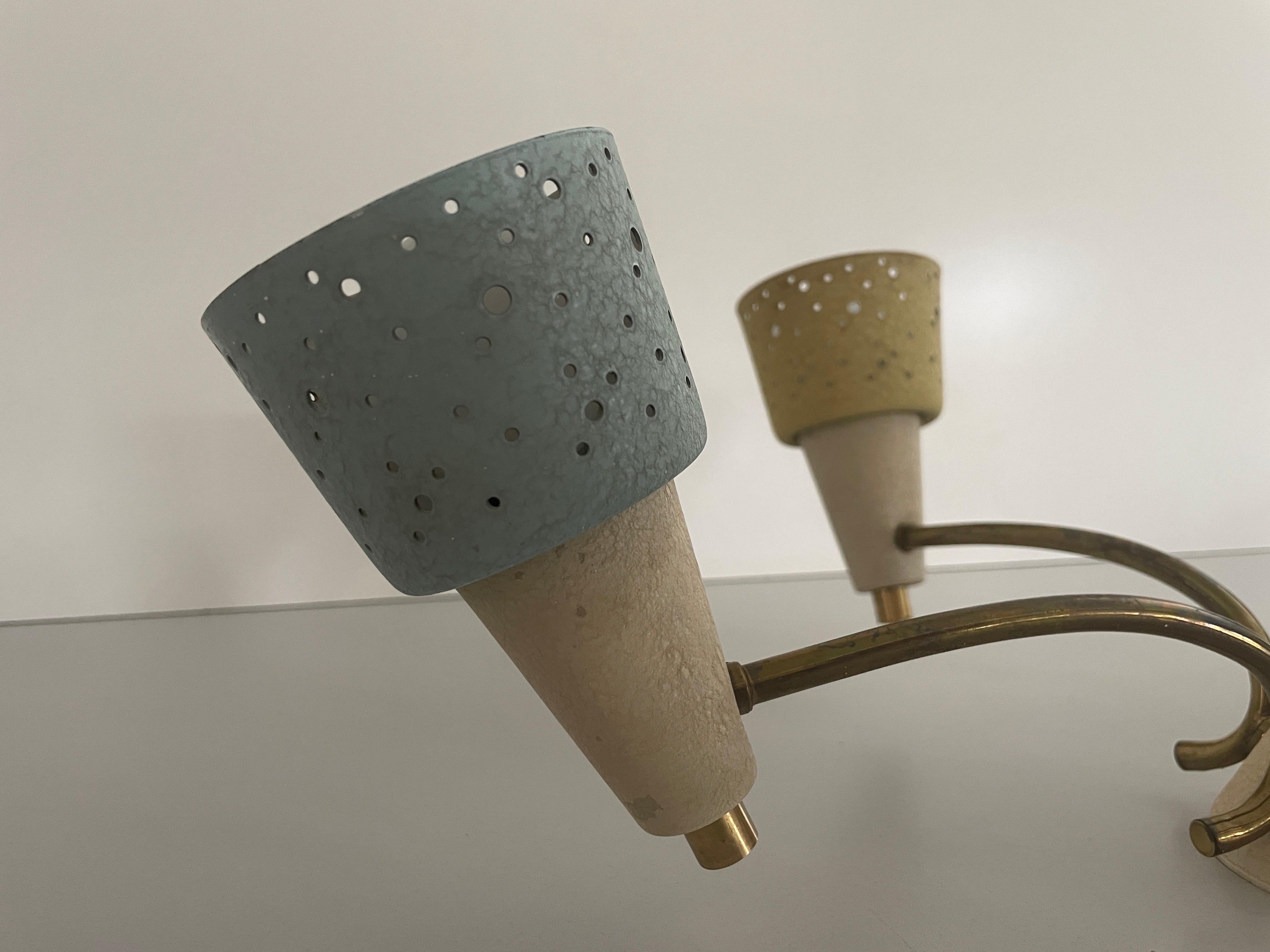 Plafoniera a 5 bracci in ottone di Ernest Igl per Hillebrand, anni '50, Germania in vendita 2